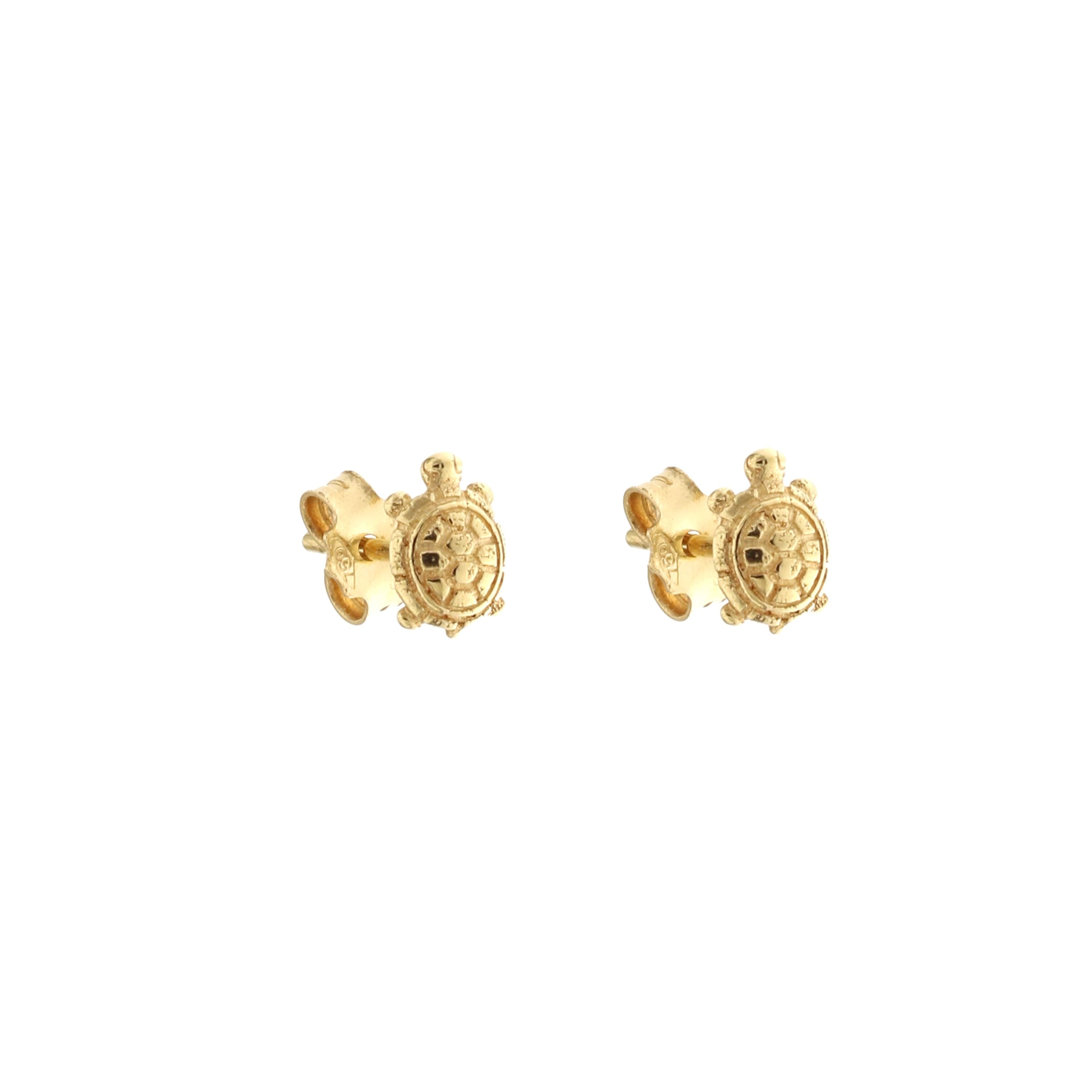 18K Italian Gold Turtle Shaped earrings – SKU 803321732654