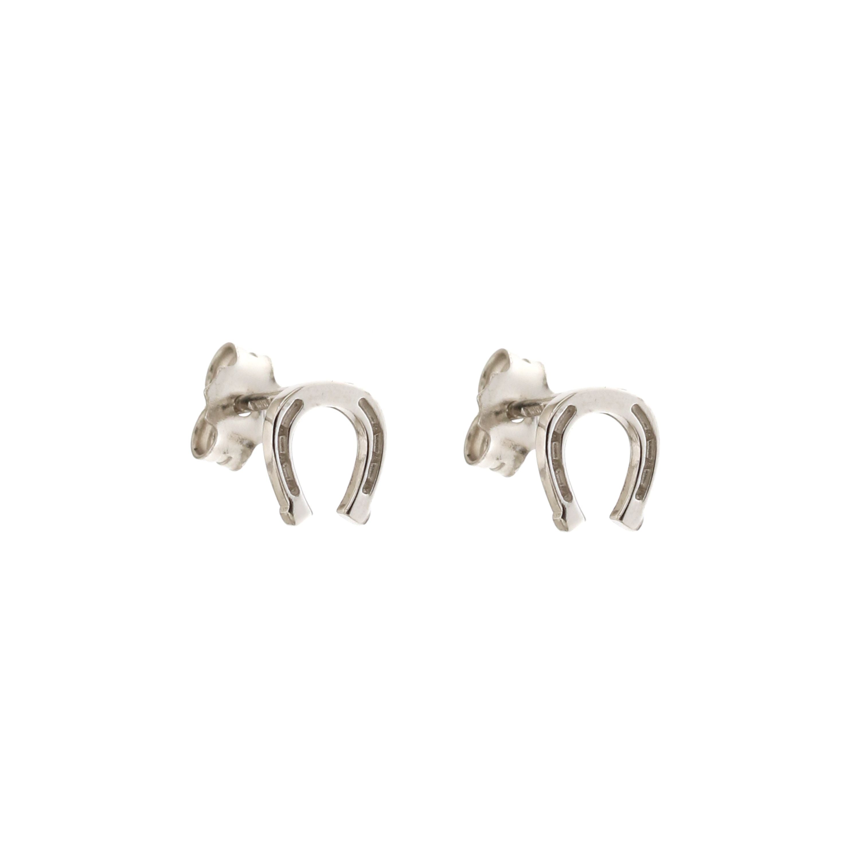 18K Italian Gold Horse Shoe Shaped earrings – SKU 803321734975