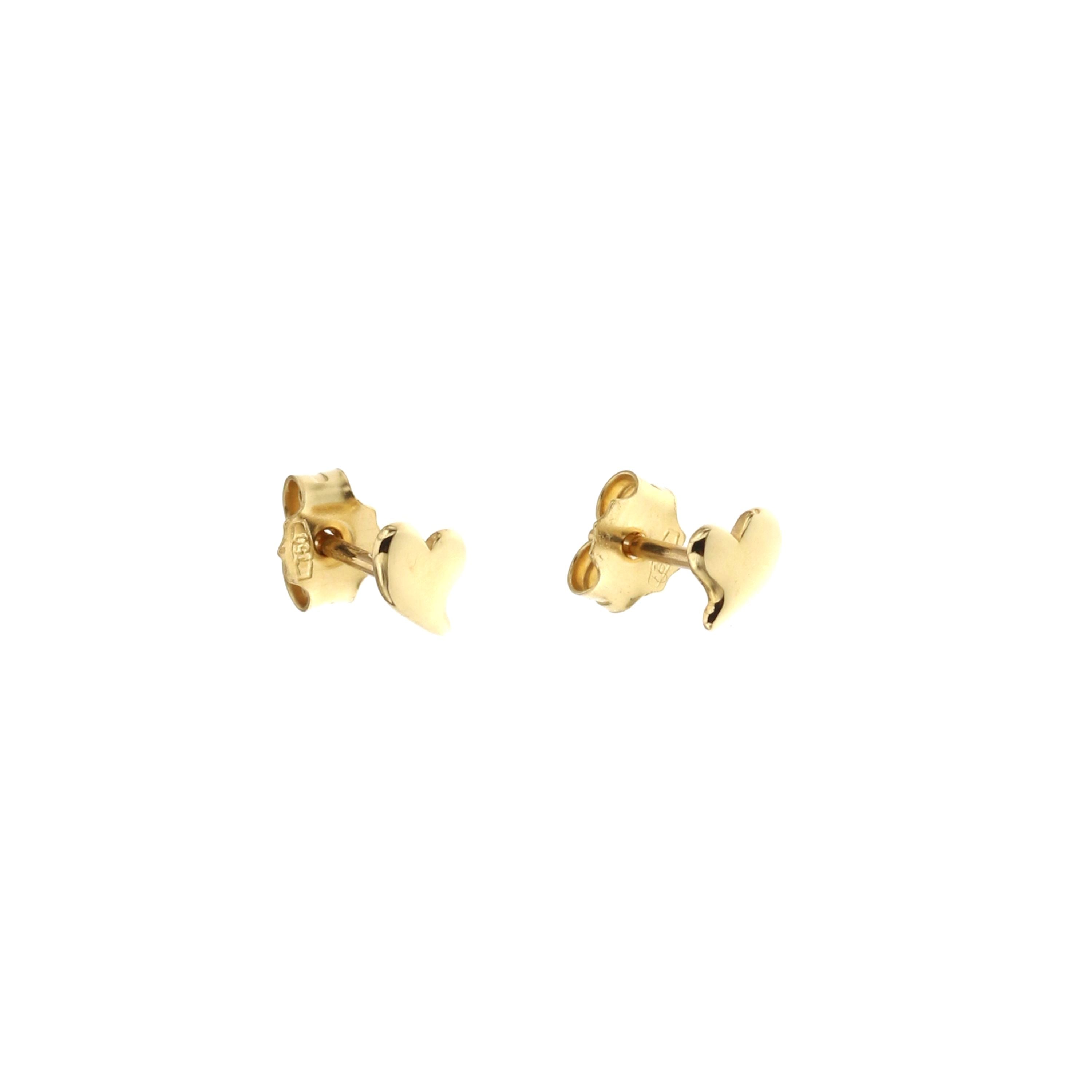 18K Italian Gold Heart shaped earrings – SKU 803321734976