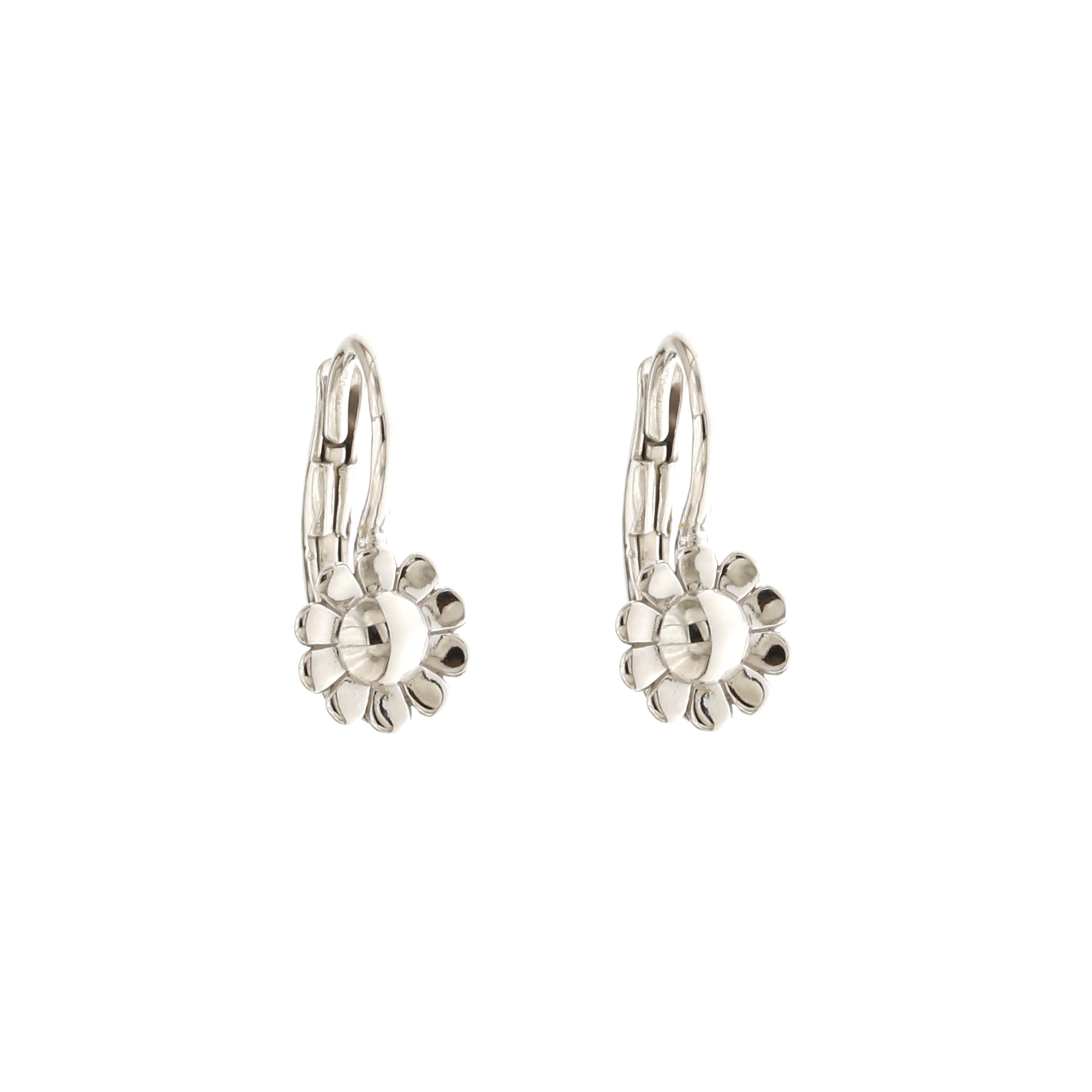18K Italian Gold Flower shaped earrings – SKU 803321734981