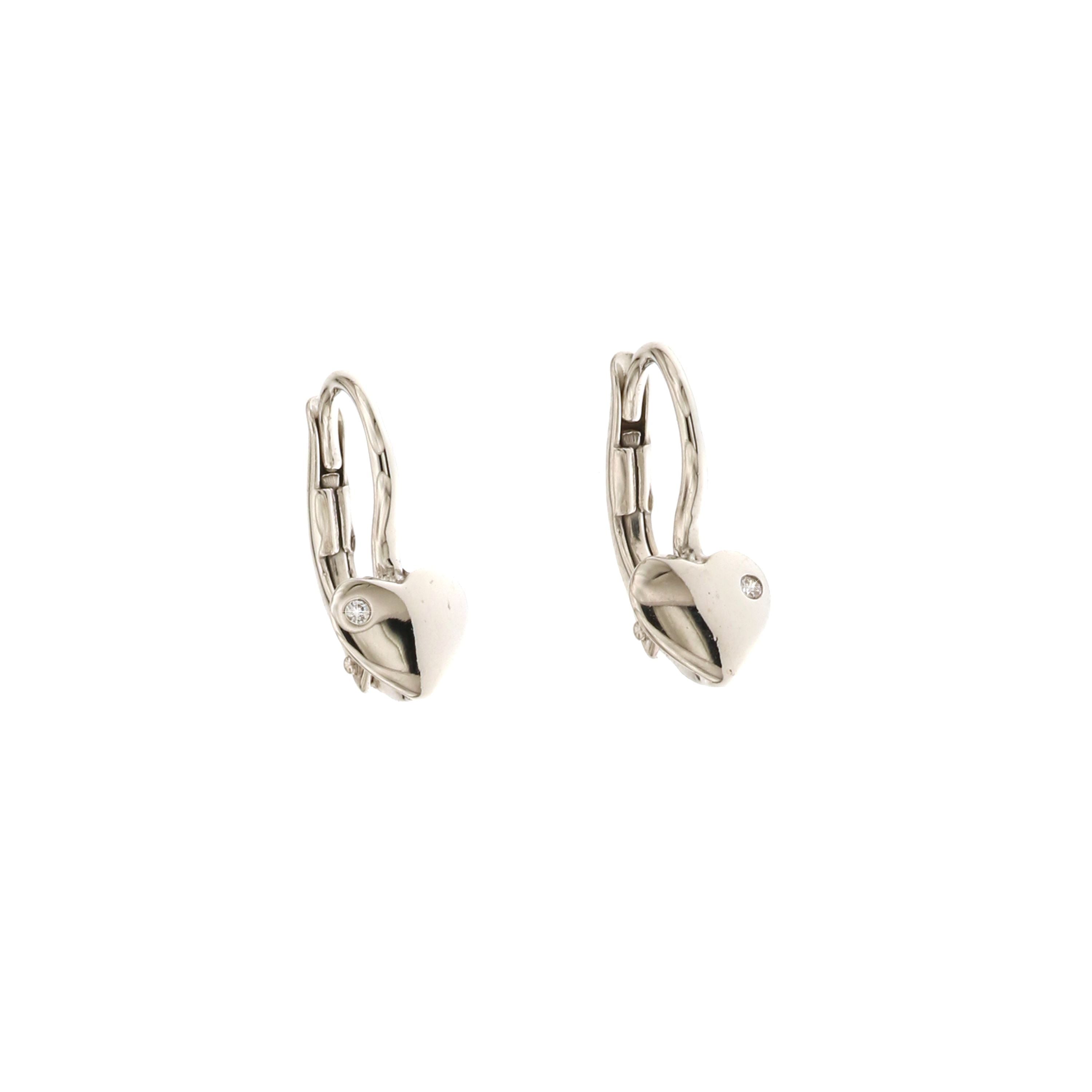 18K Italian Gold Heart shaped earrings – SKU 803321734987