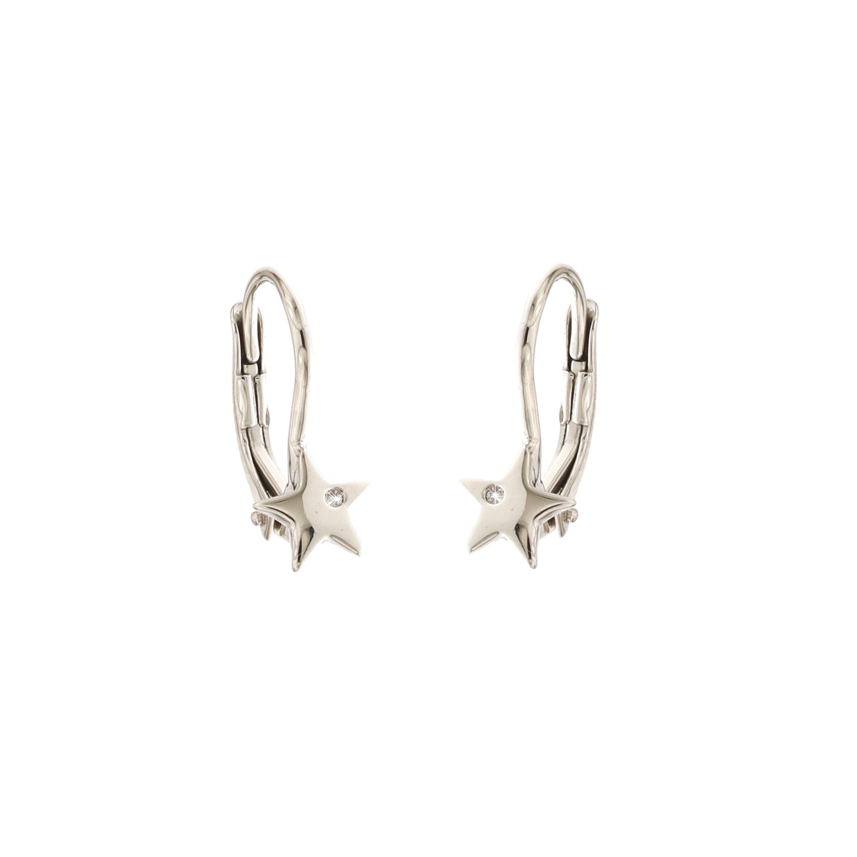 18K Italian Gold Star Shaped earrings – SKU 803321734989