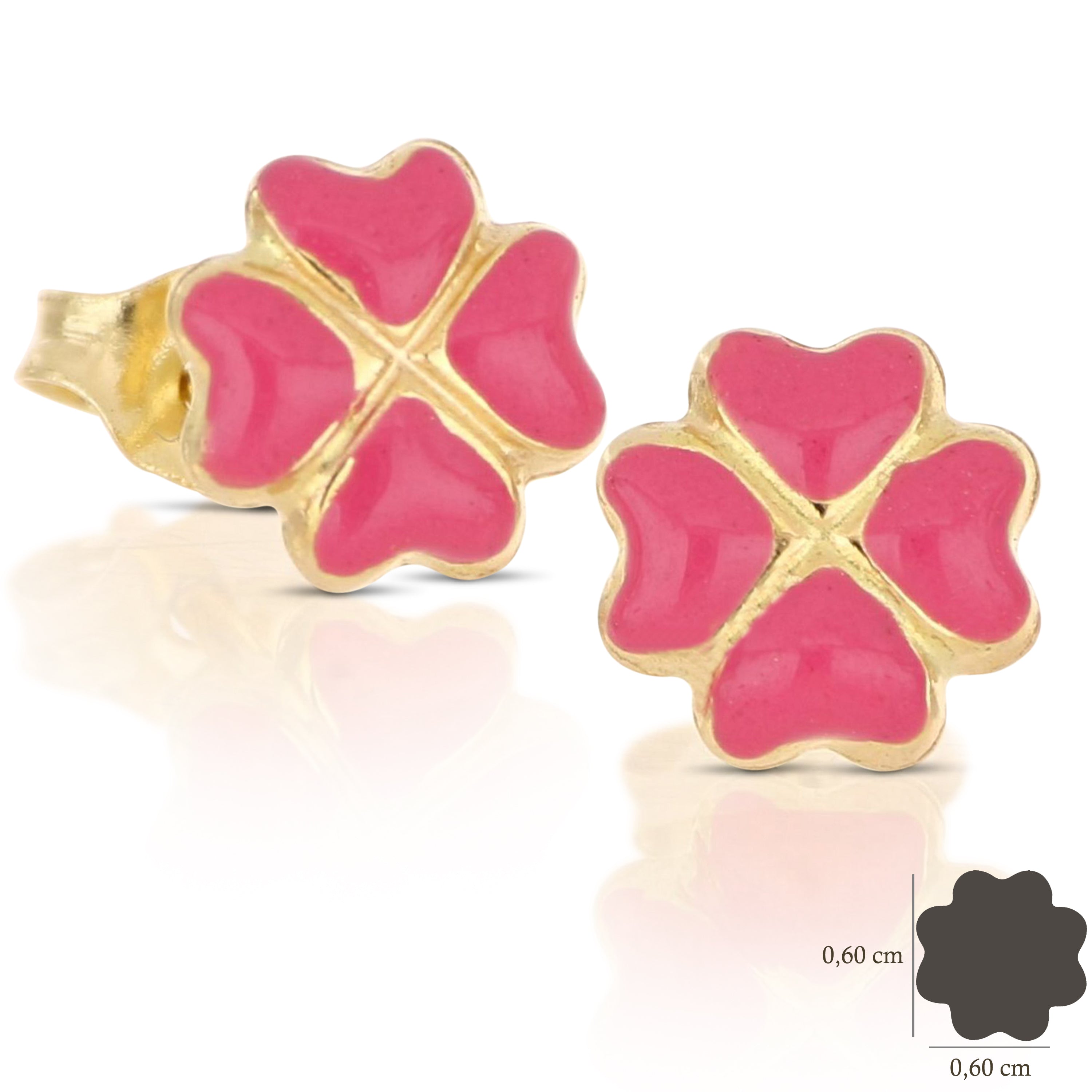 18K Italian Gold Four-leaf shaped earrings – SKU 803321736902