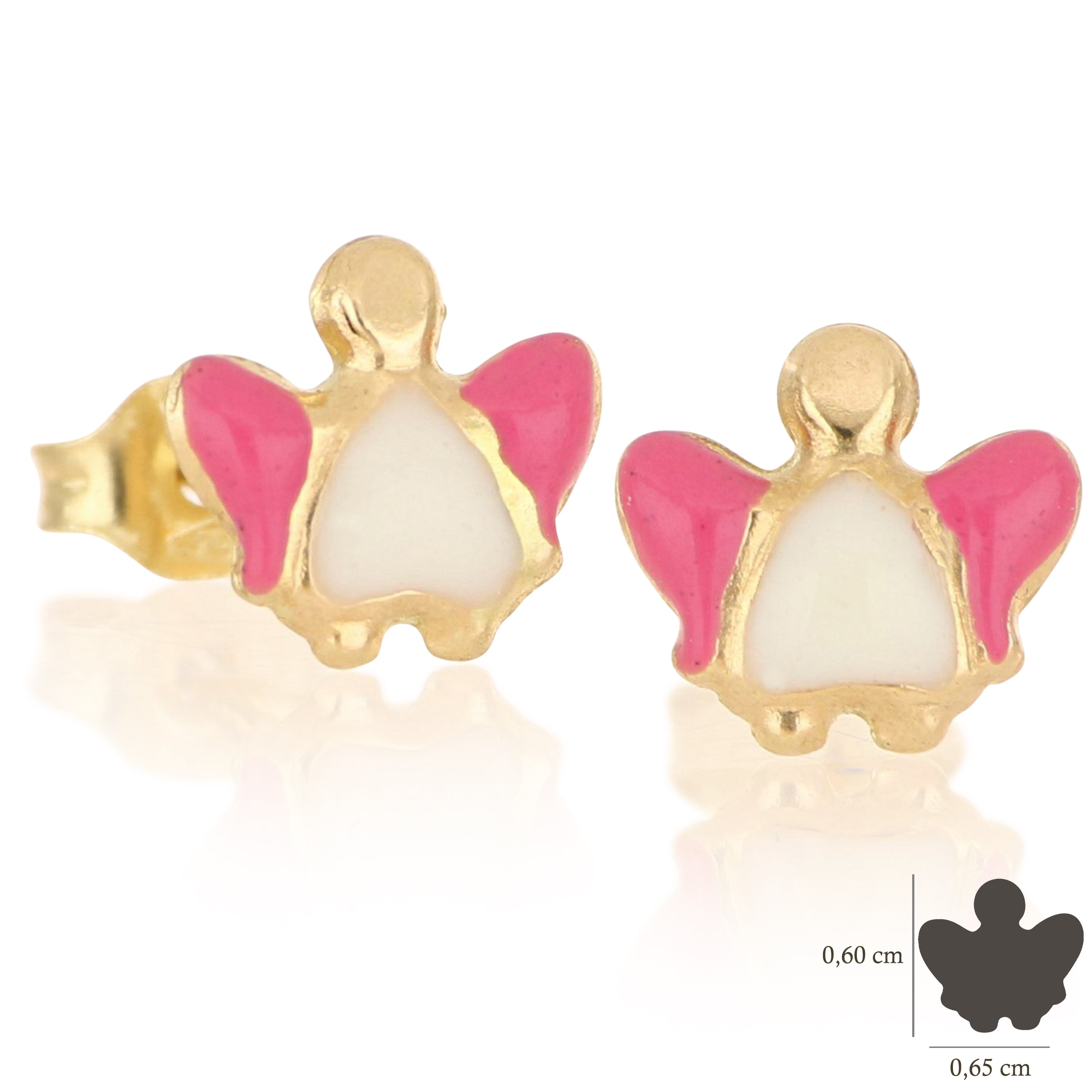 18K Italian Gold Angel shaped earrings – SKU 803321736903