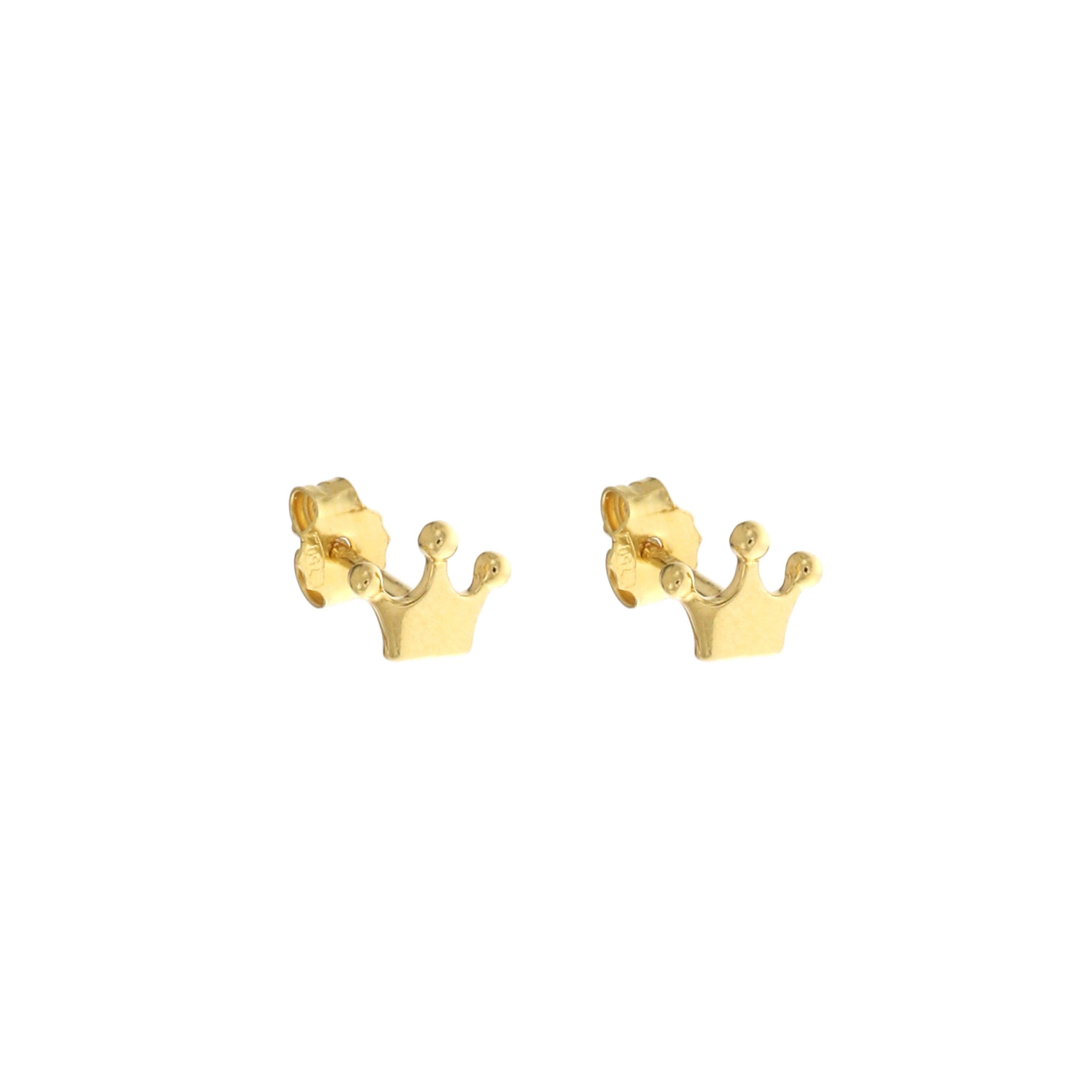18K Italian Gold Crown shaped earrings – SKU 803321736921
