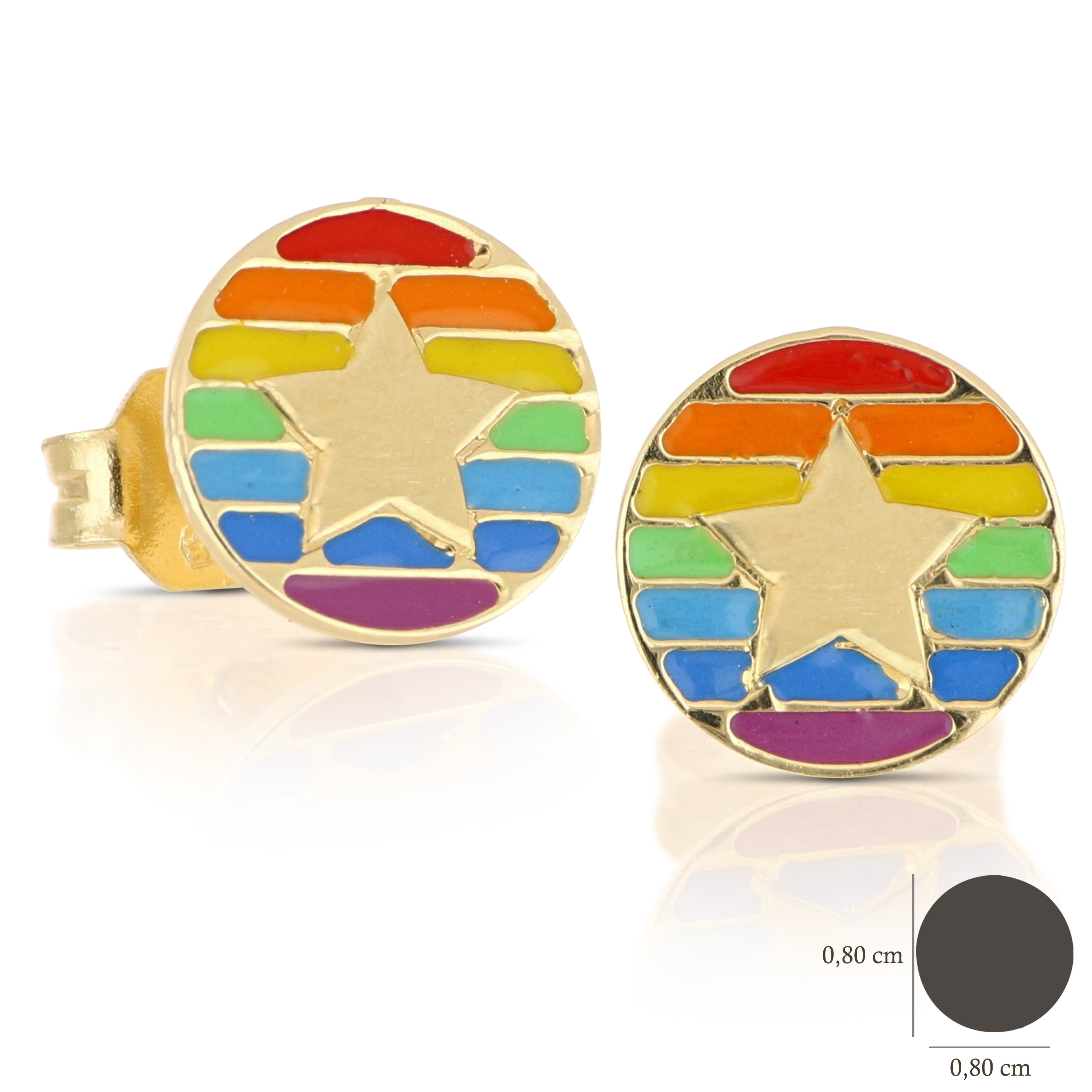 18K Italian Gold Star shaped Earrings – SKU 803321739577