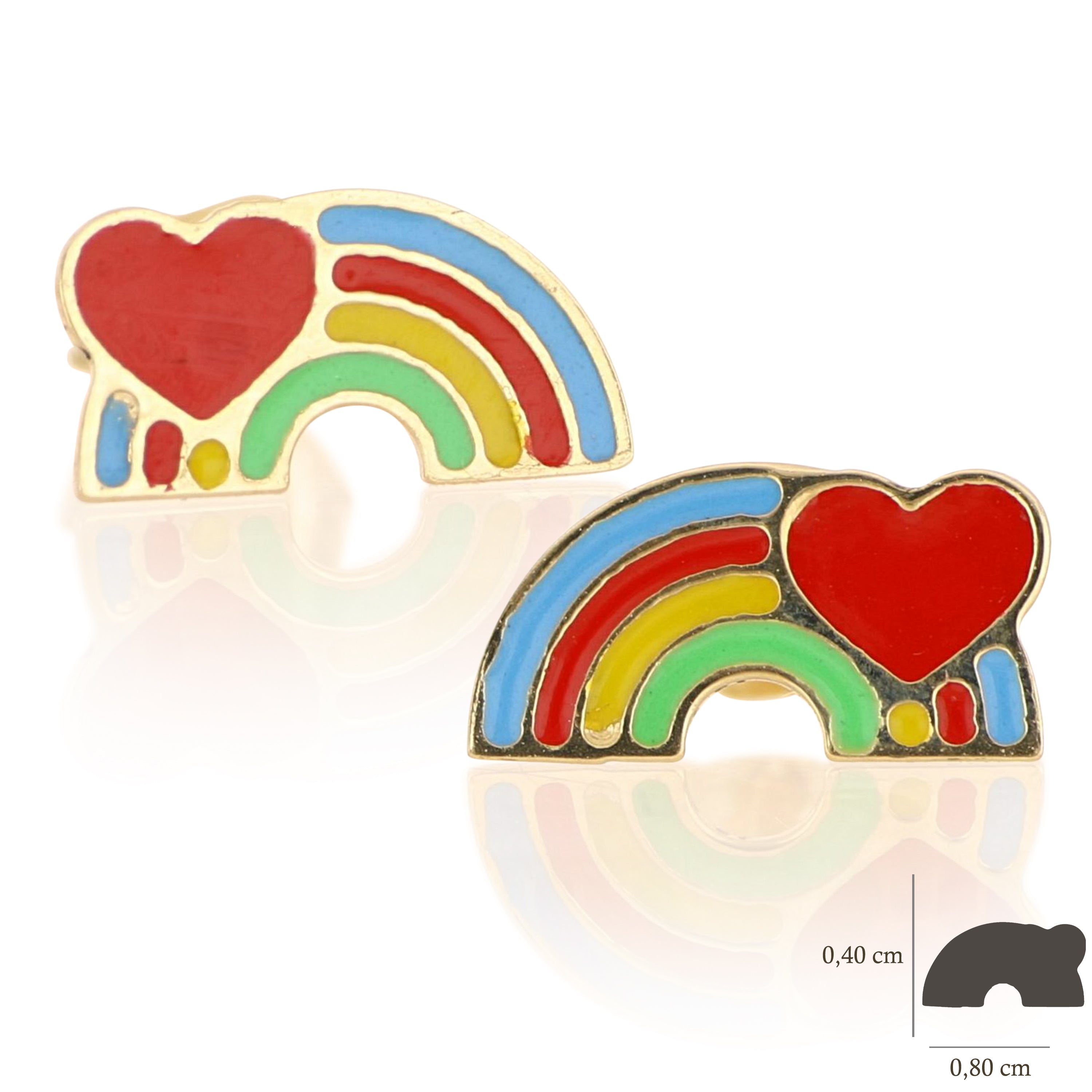 18K Italian Gold Rainbow shaped earrings – SKU 803321739578