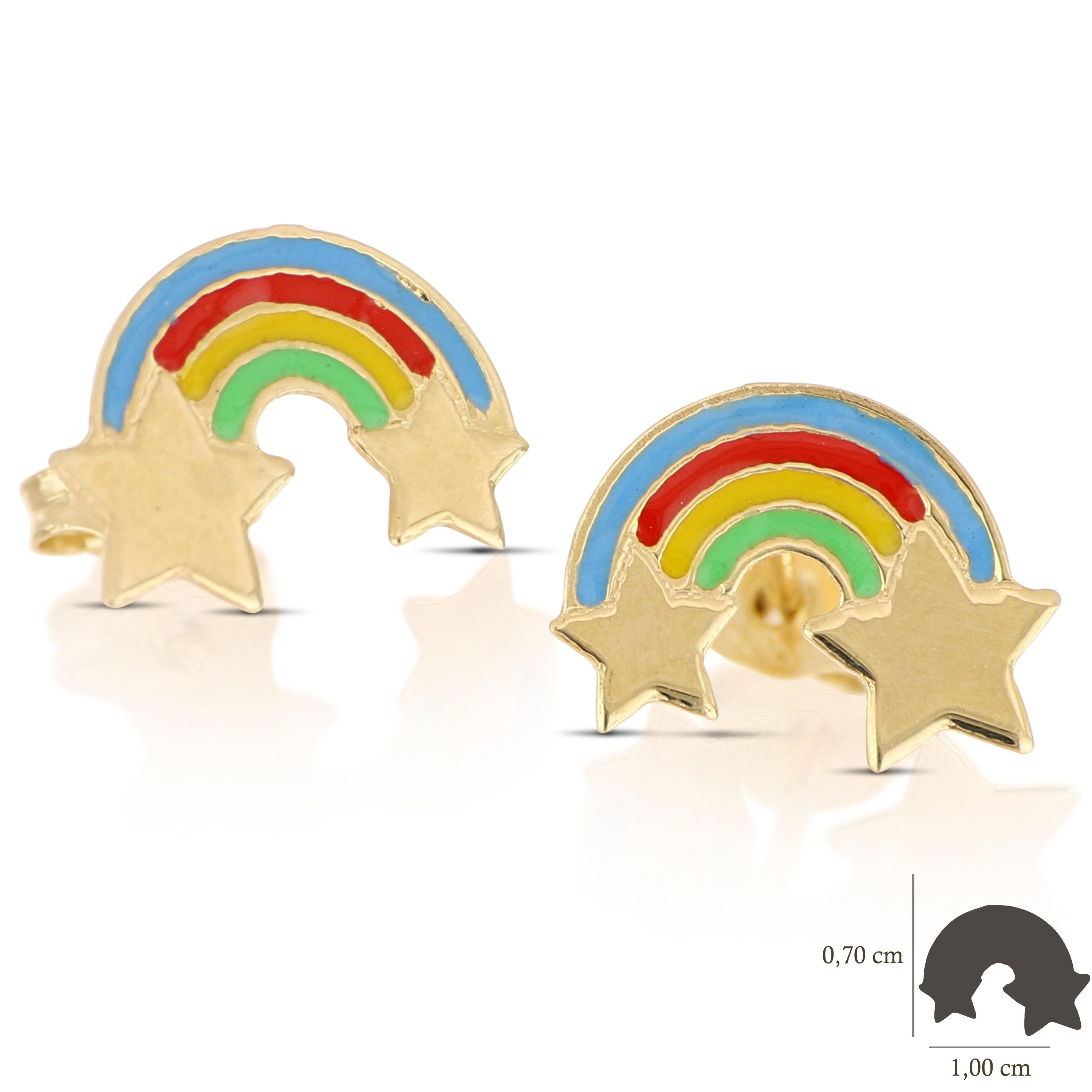 18K Italian Gold Rainbow shaped earrings – SKU 803321739579