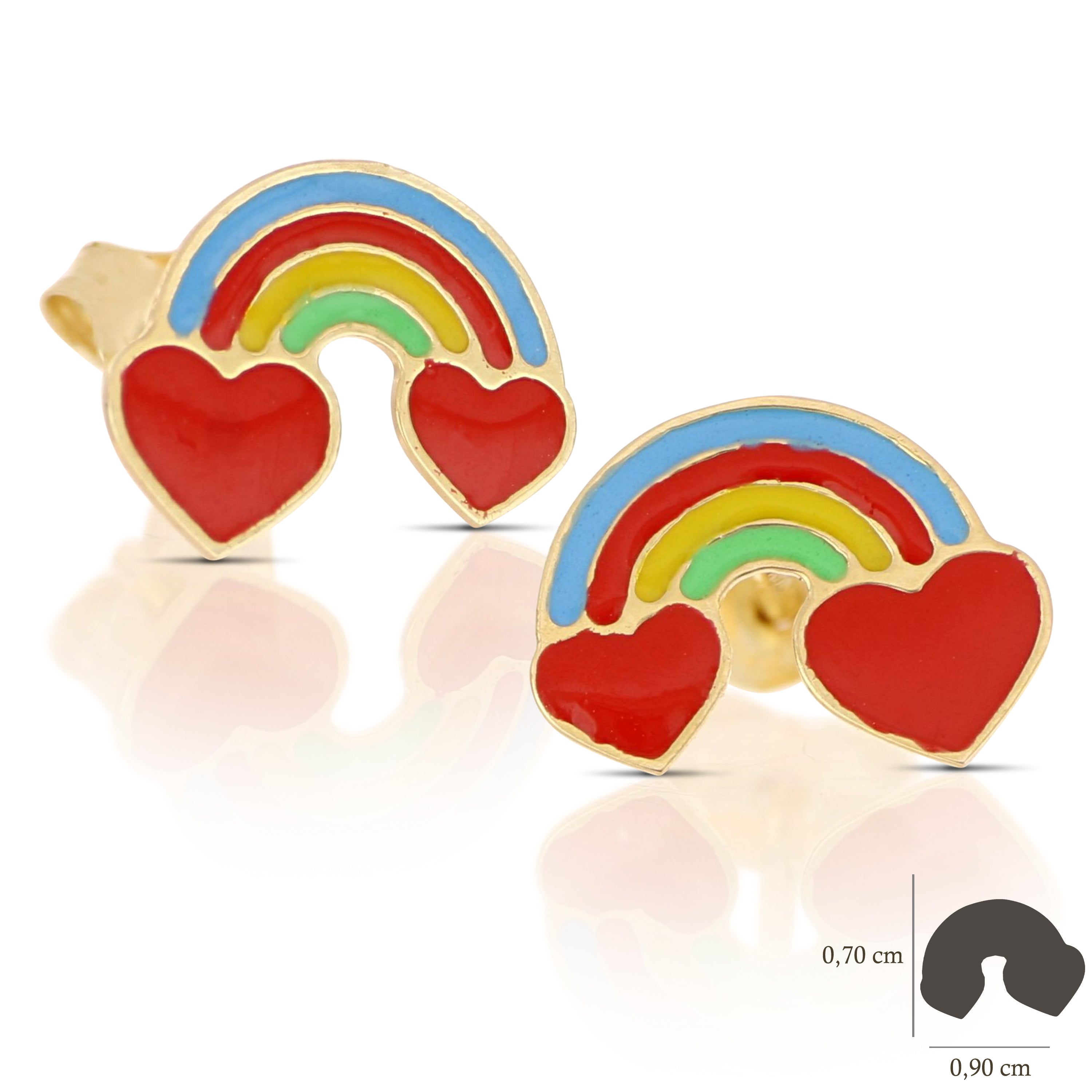 18K Italian Gold Rainbow shaped earrings – SKU 803321739580