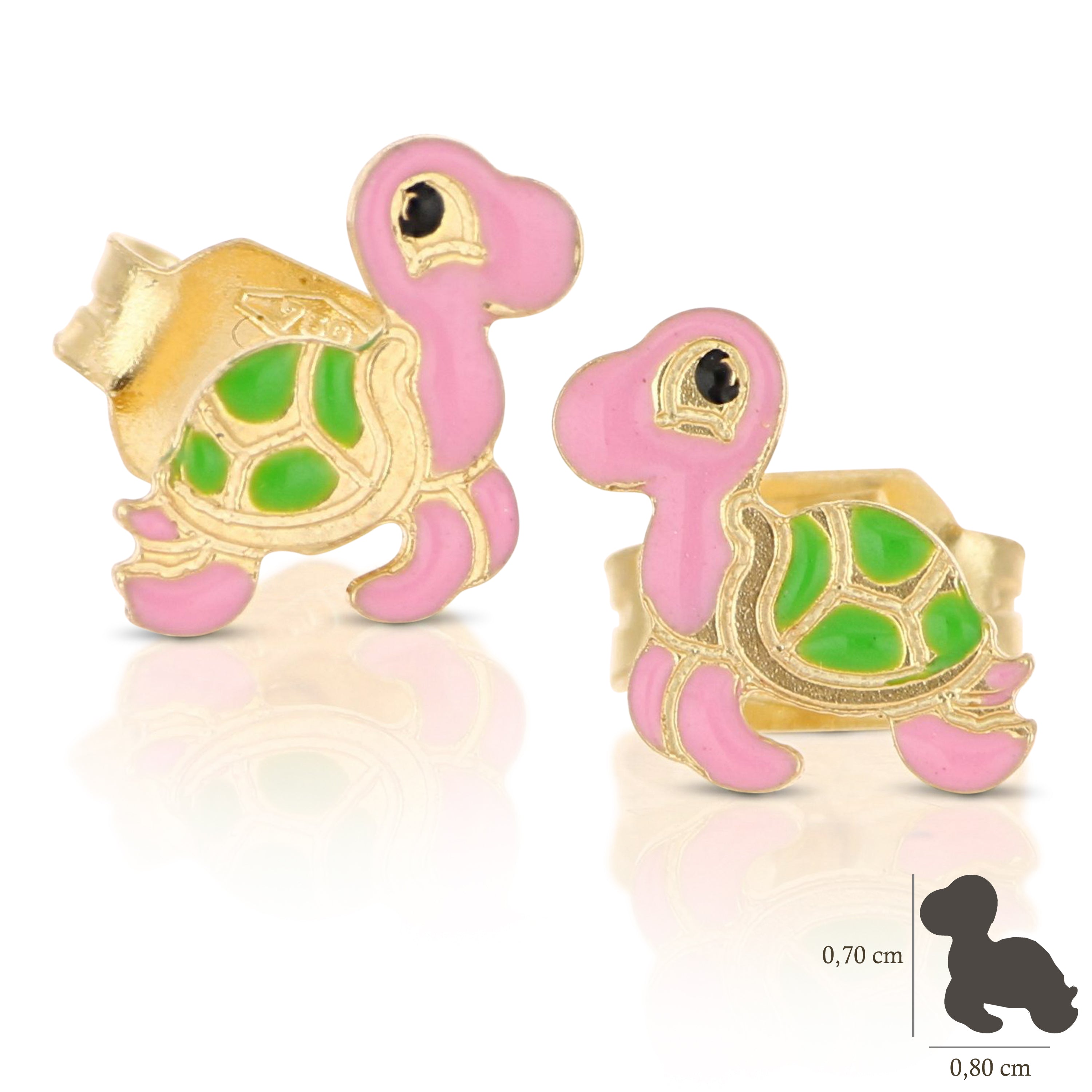 18K Italian Gold Turtle earrings – SKU 803321741970