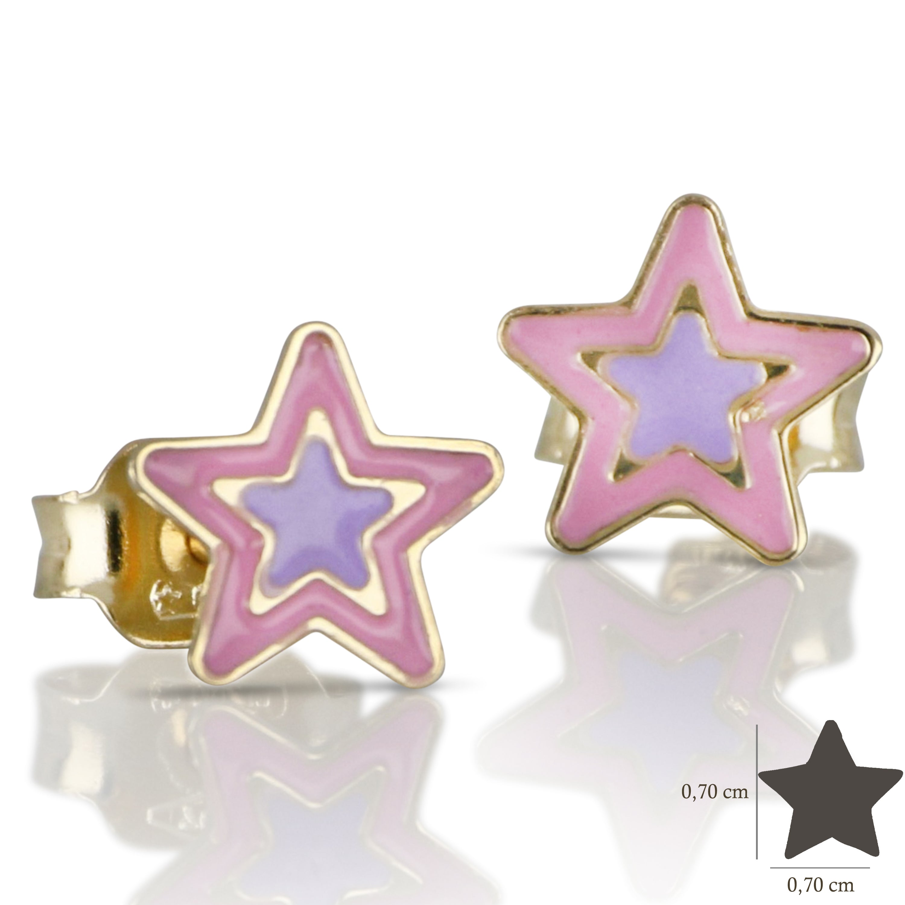 18K Italian Gold Star Earrings – SKU 803321745562