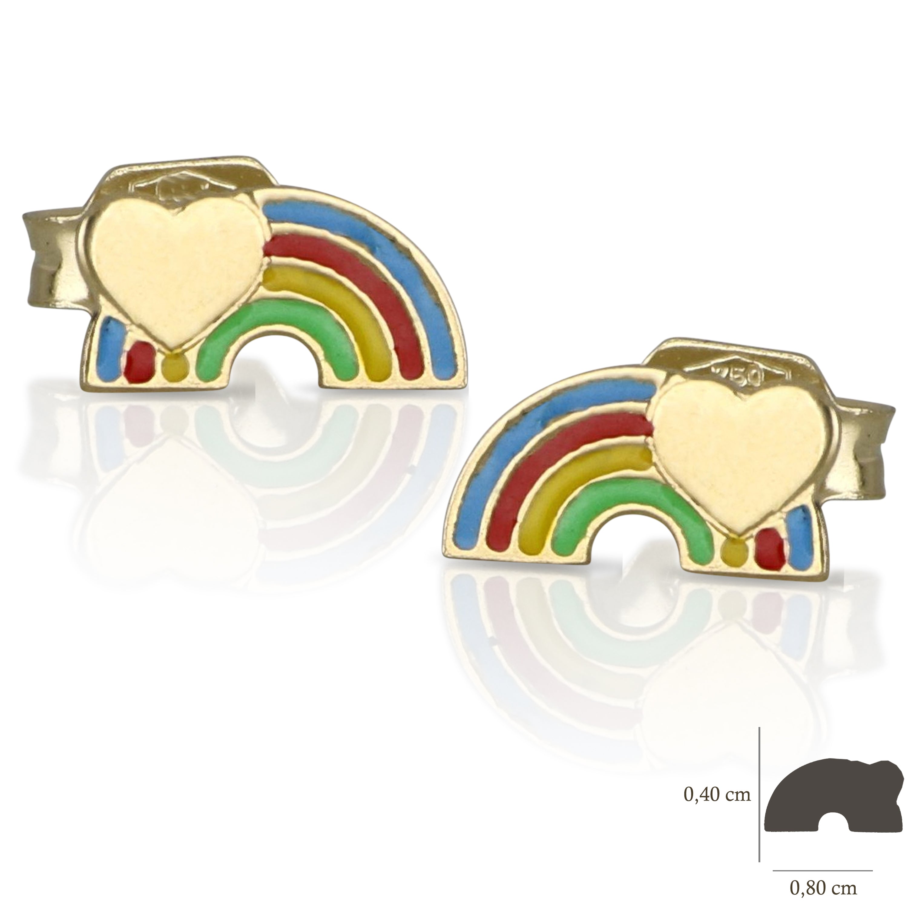 18K Italian Gold Rainbow earrings – SKU 803321745563
