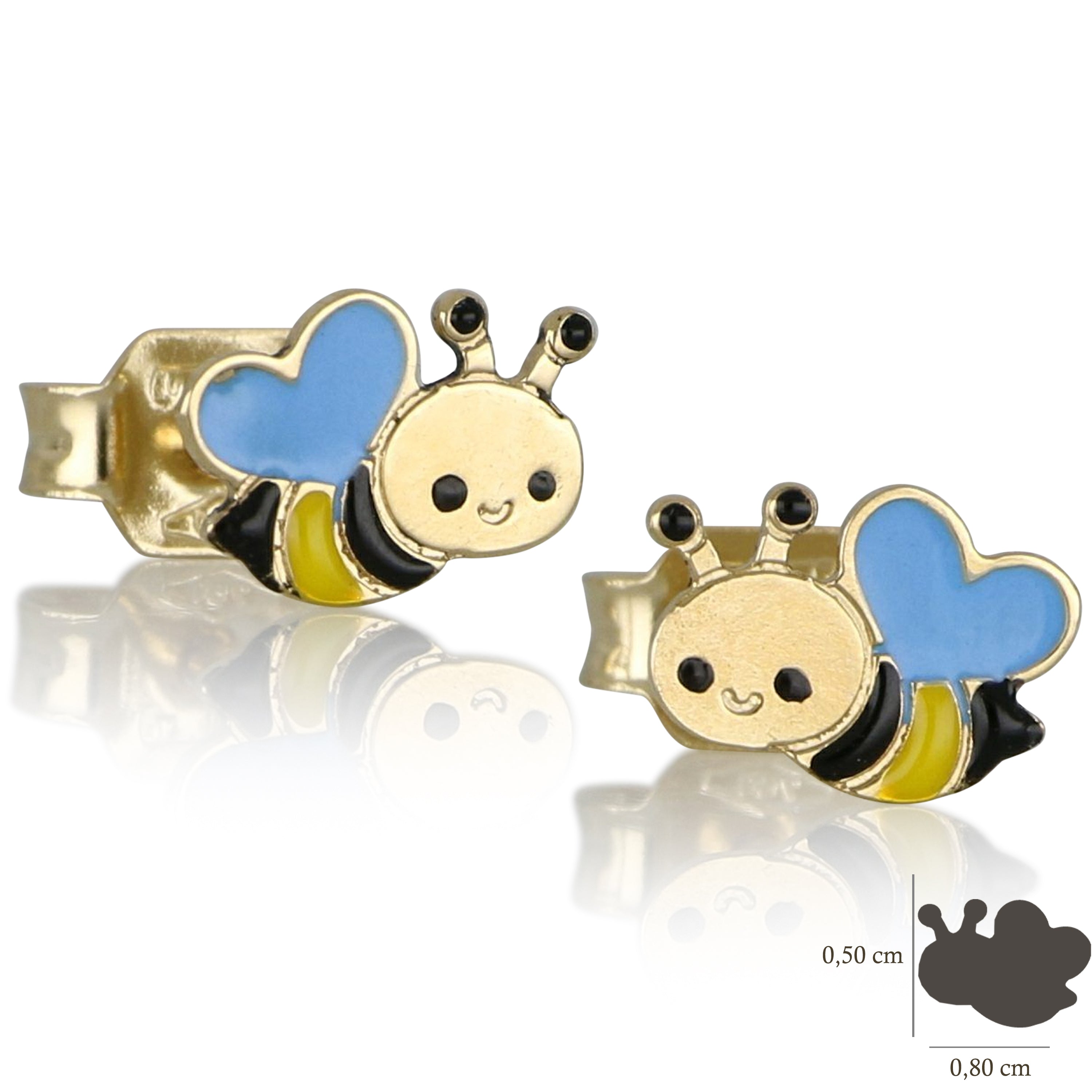 18K Italian Gold Bee Earrings – SKU 803321745564