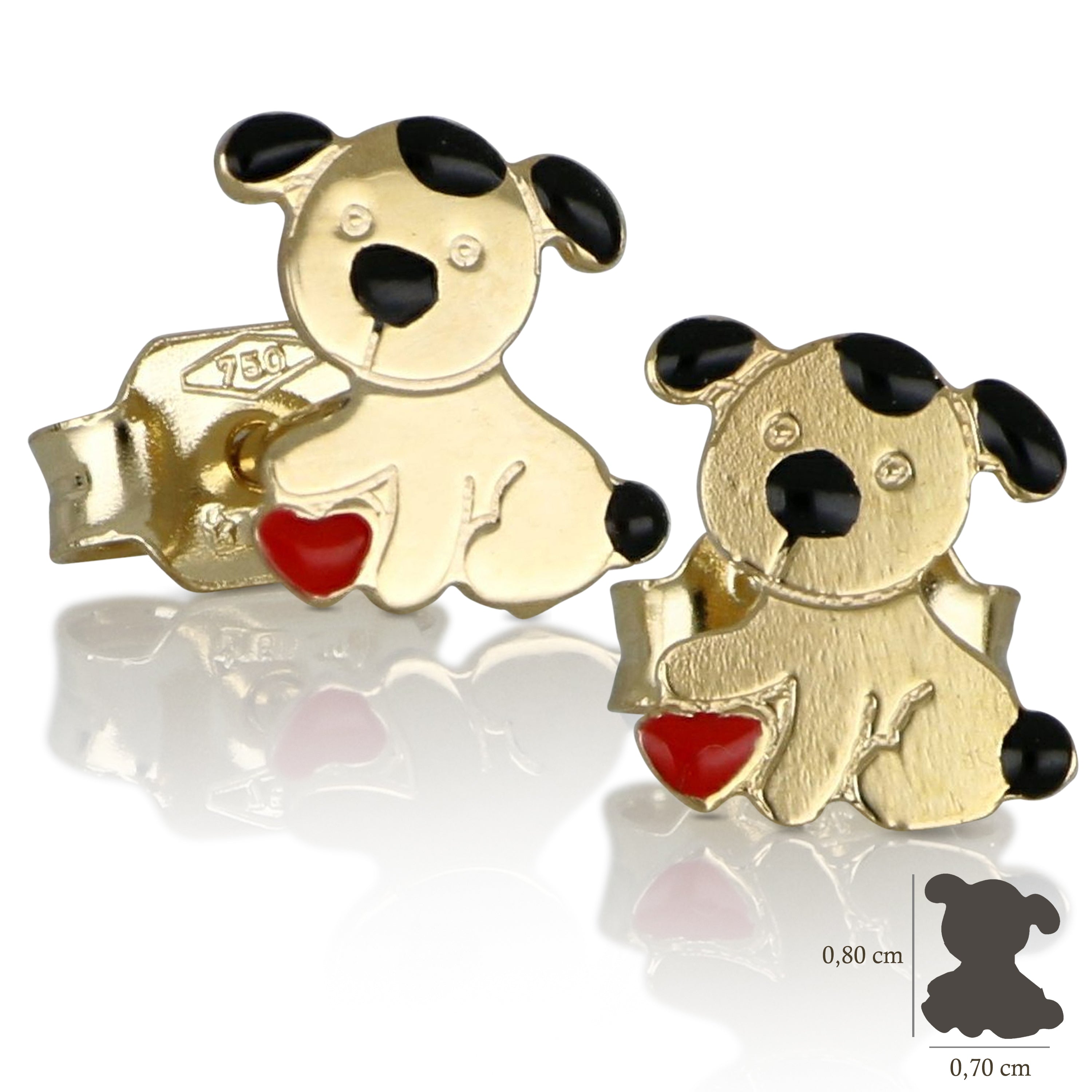 18K Italian Gold Dog Earrings – SKU 803321745565