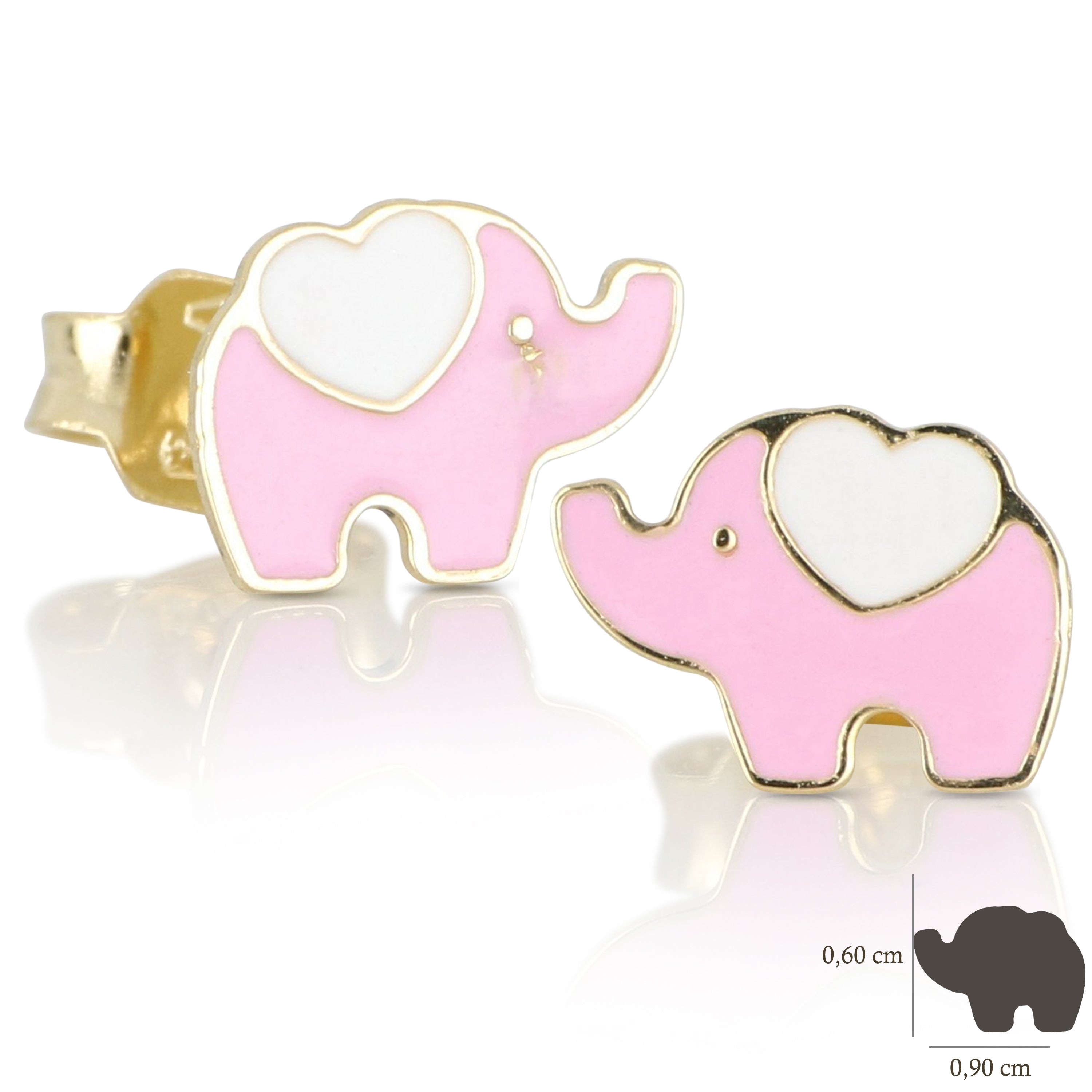 18K Italian Gold Elephant earrings – SKU 803321745567