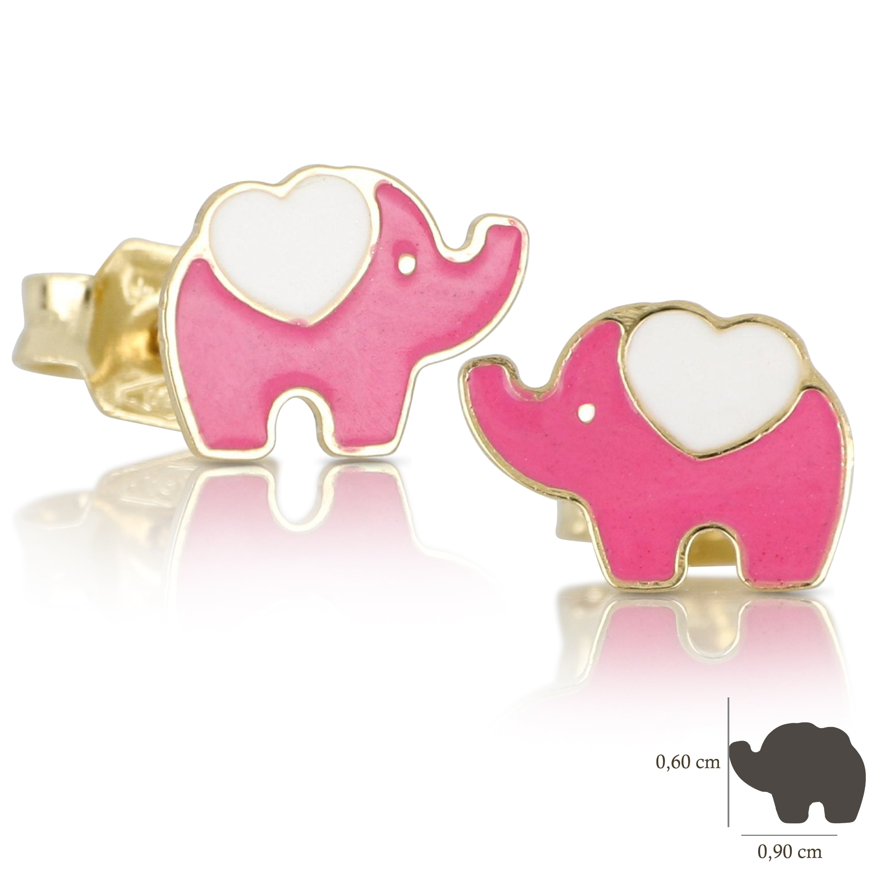 18K Italian Gold Elephant earrings – SKU 803321745568