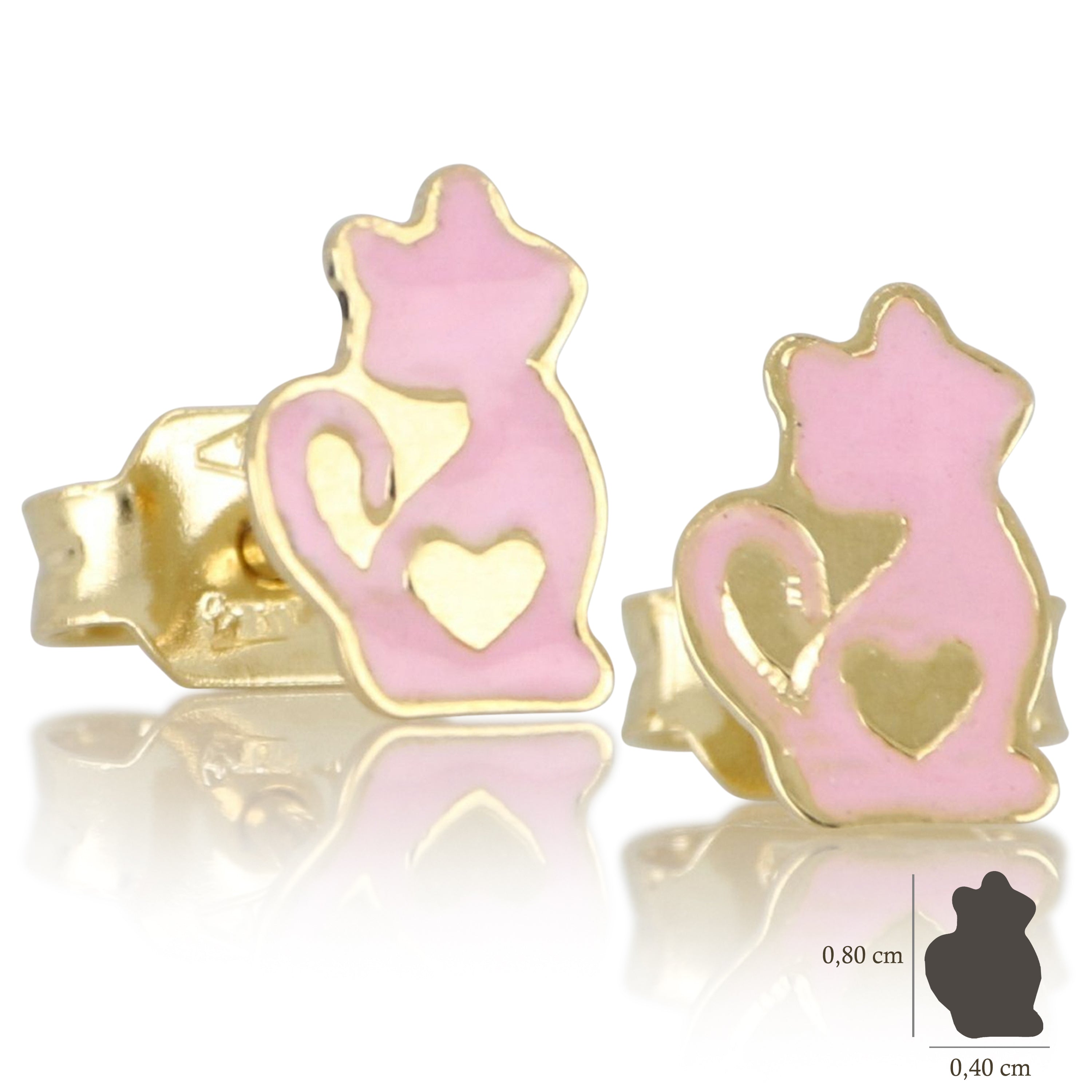18K Italian Gold Cat earrings – SKU 803321745571