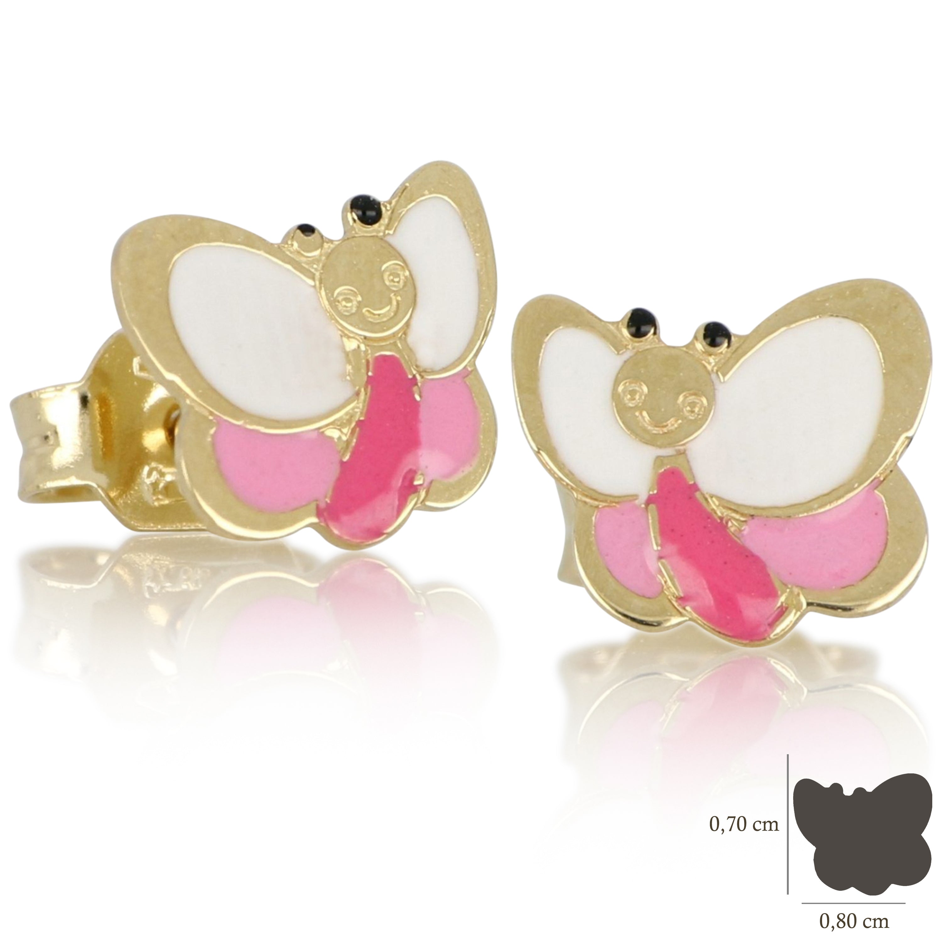 18K Italian Gold Buttefly Earrings – SKU 803321745573