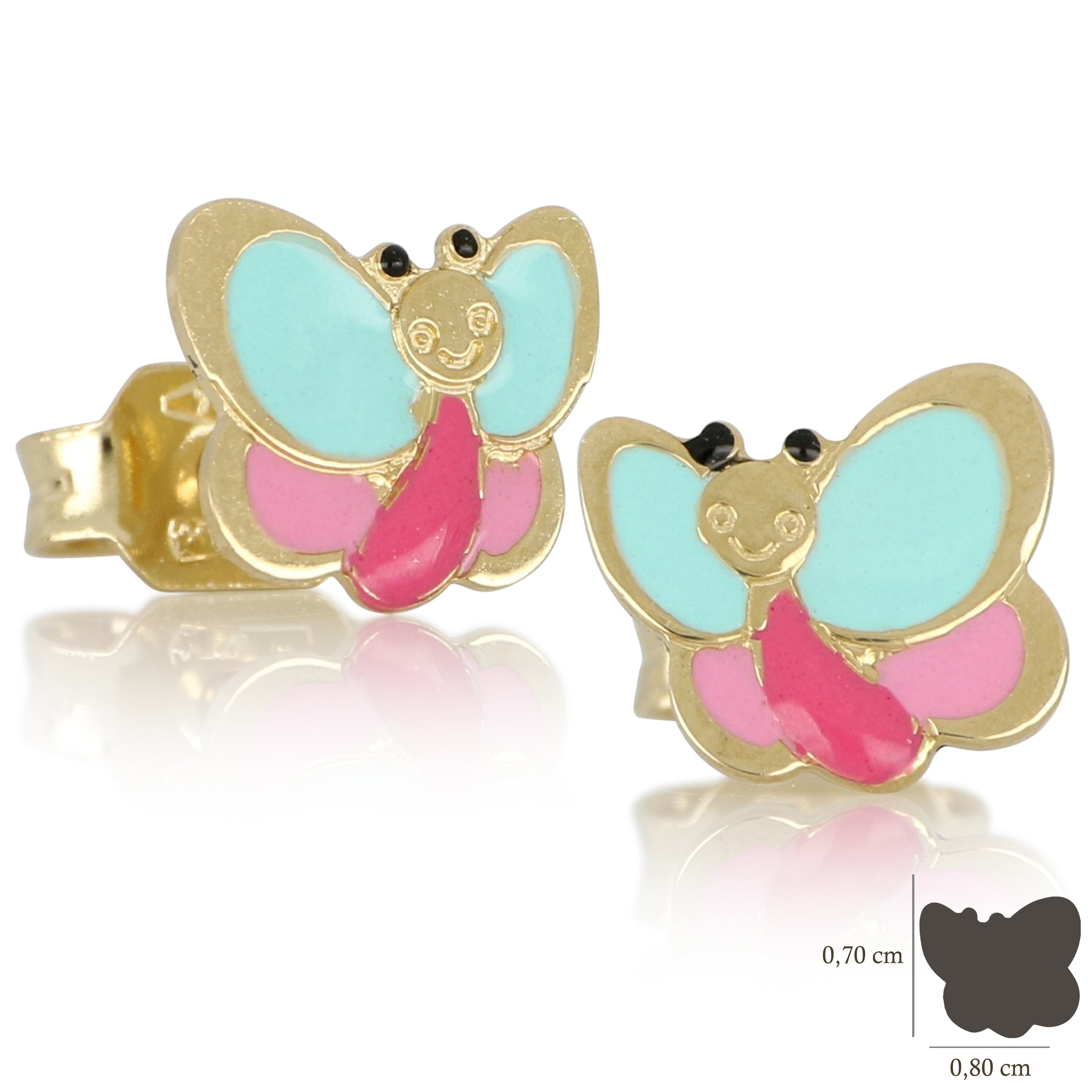 18K Italian Gold Buttefly Earrings – SKU 803321745574