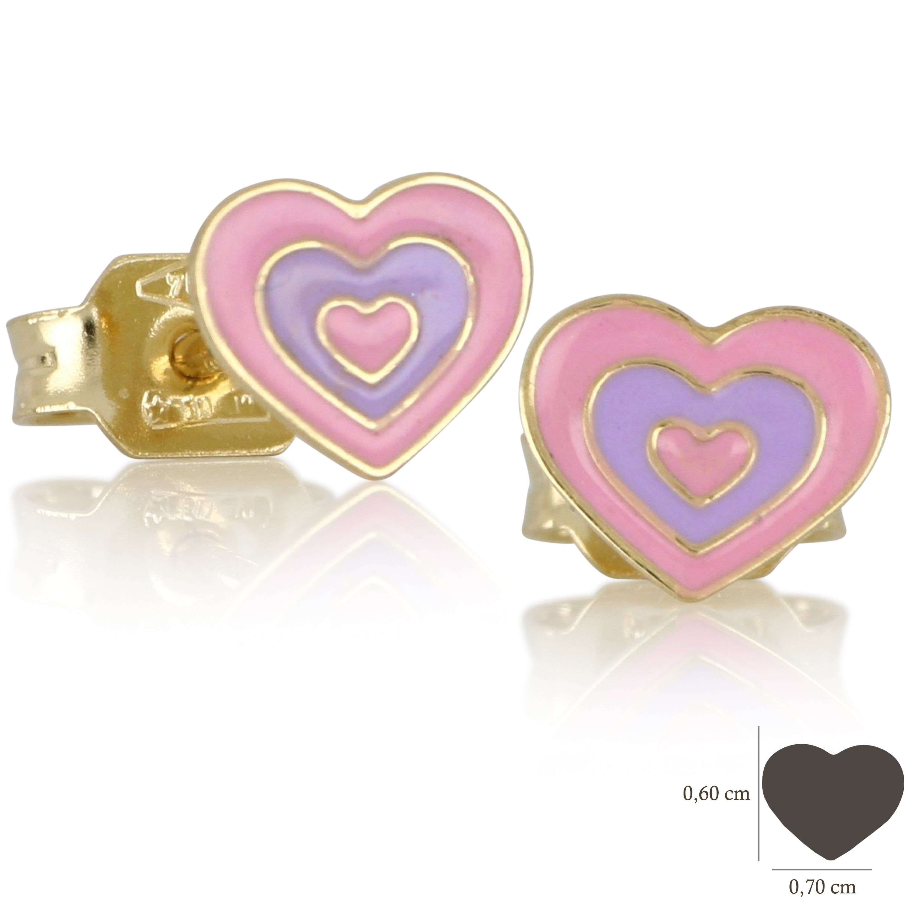18K Italian Gold Heart earrings – SKU 803321745575