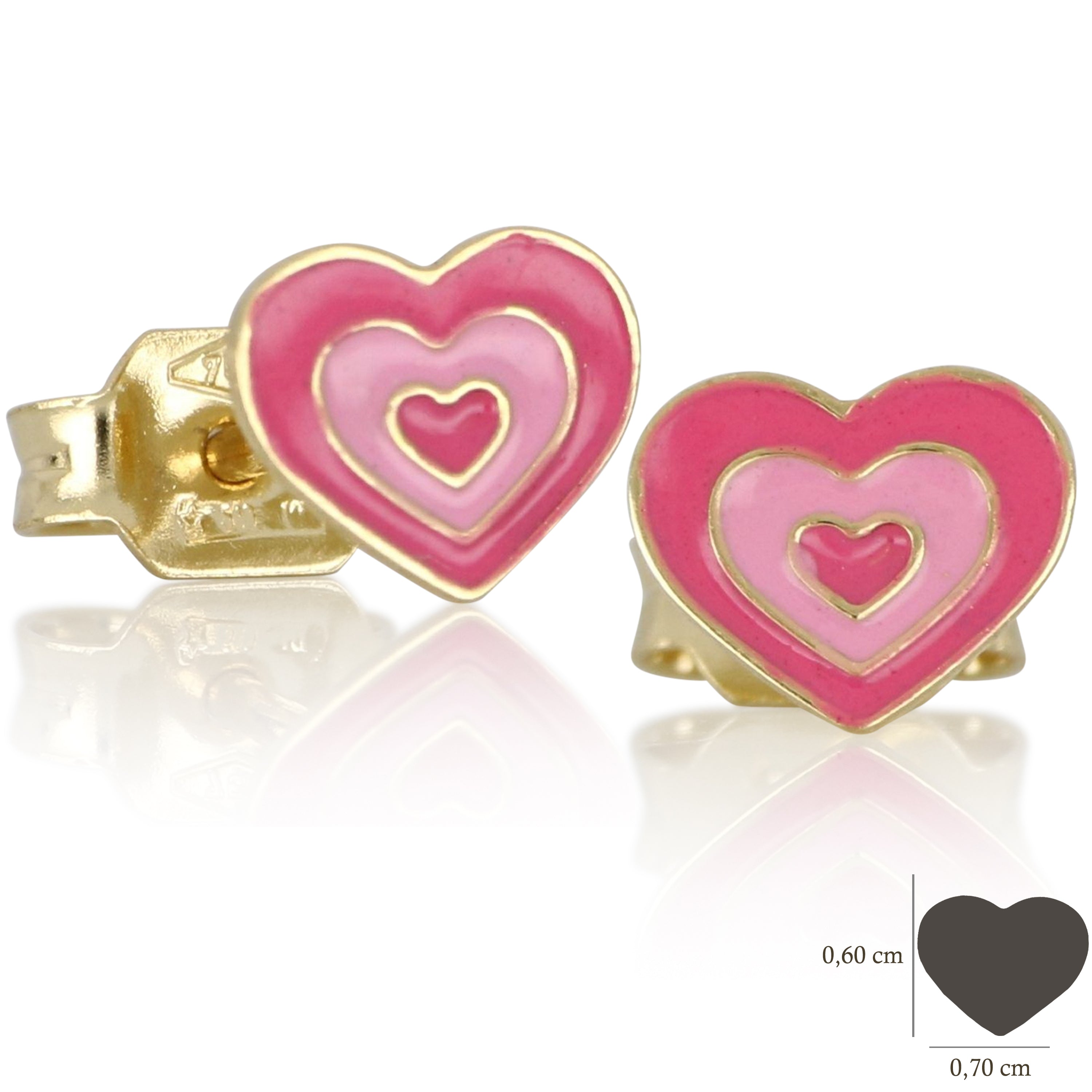 18K Italian Gold Heart earrings – SKU 803321745576
