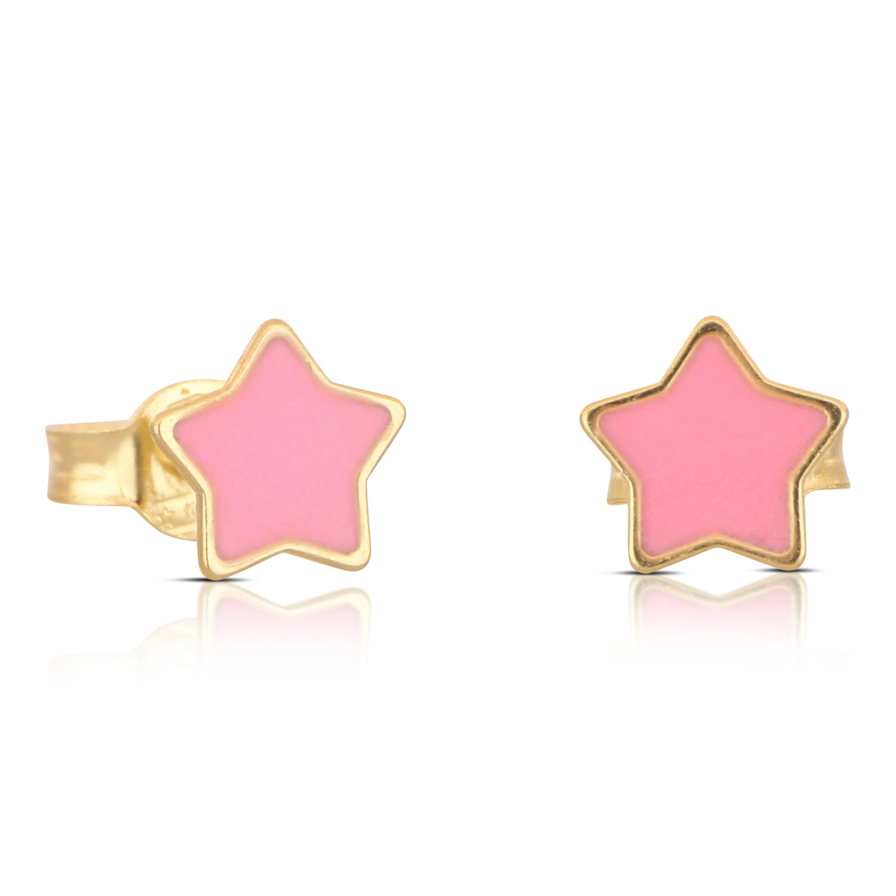 18K Italian Gold Star enamelled earrings – SKU 803321748541