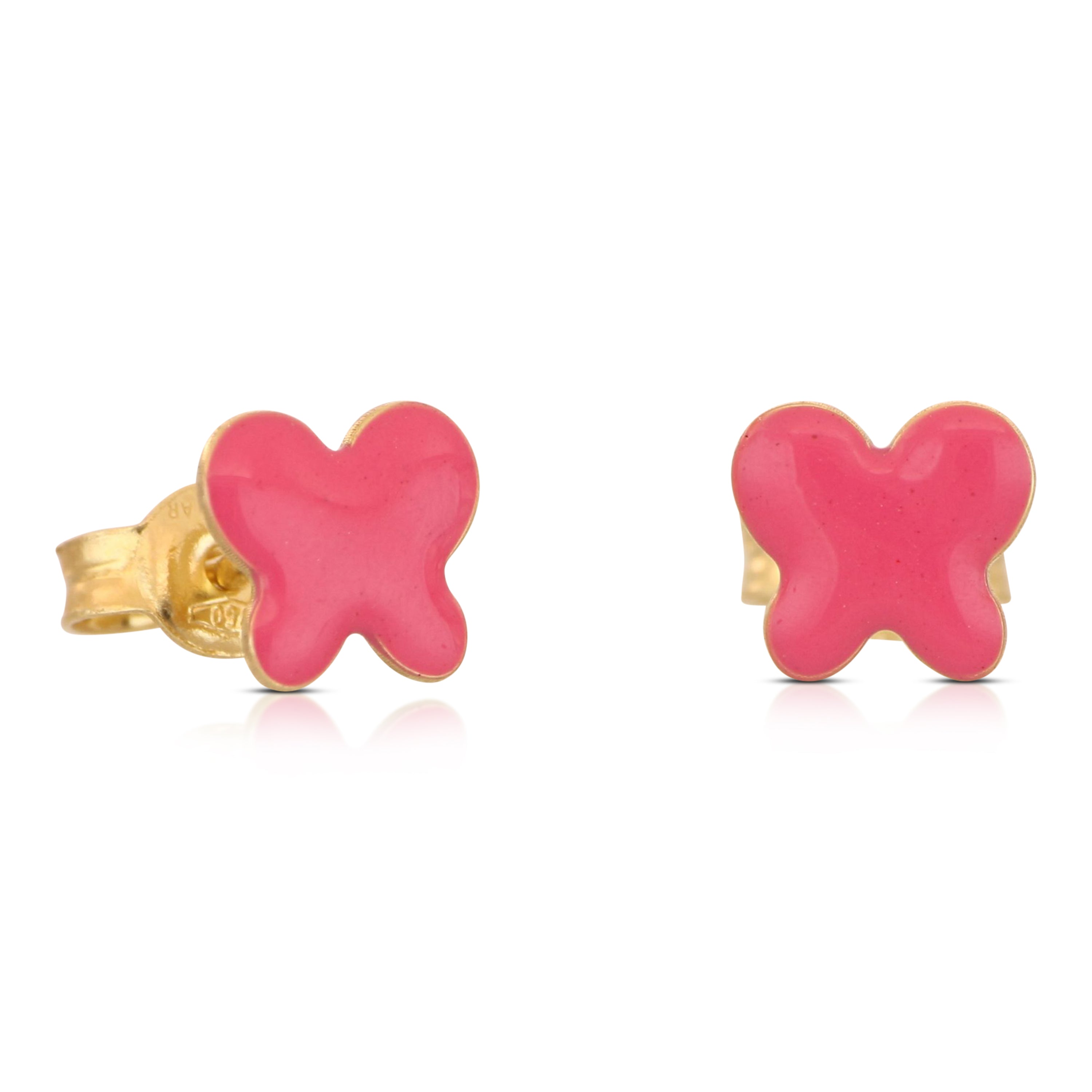 18K Italian Gold Butterfly enamelled earrings – SKU 803321748546