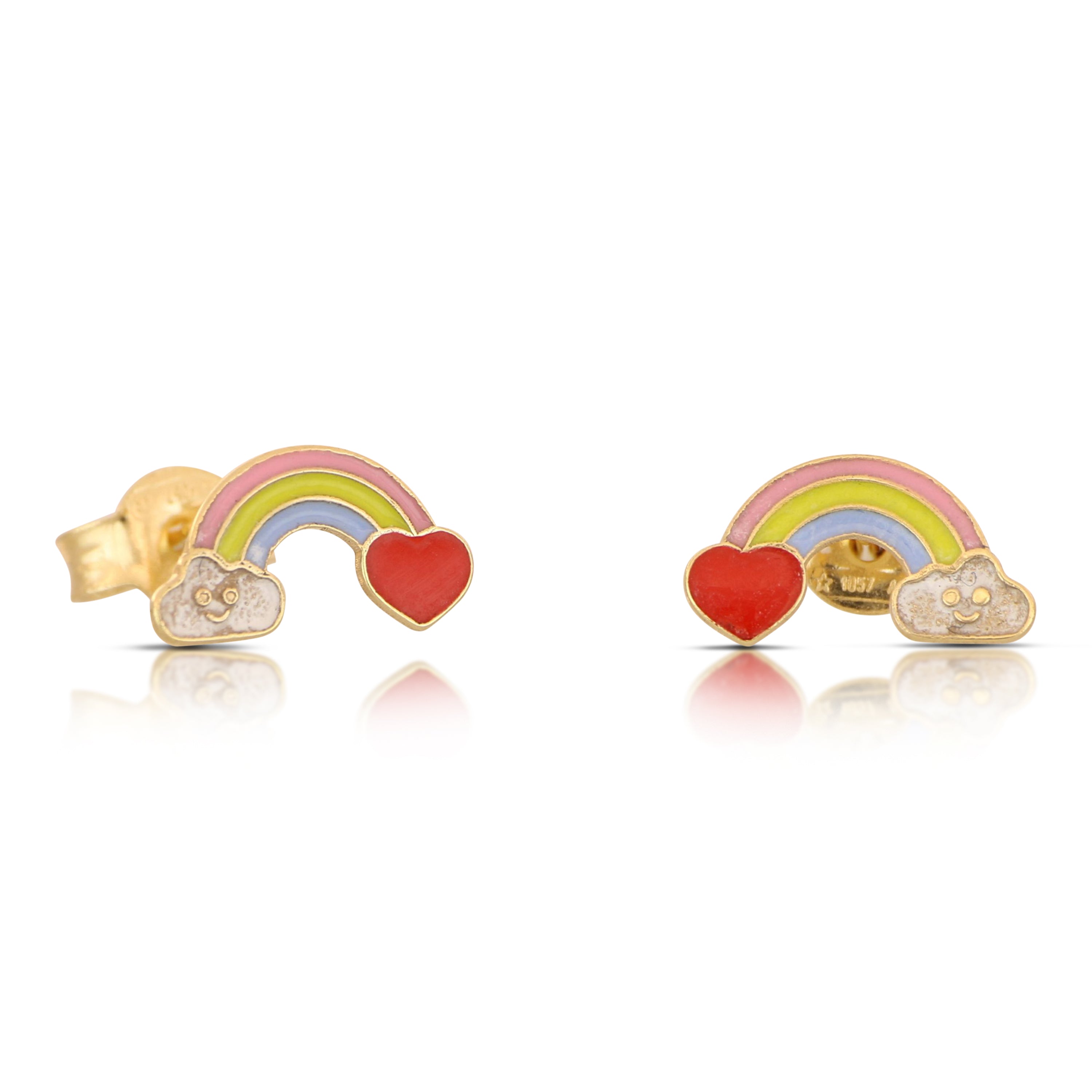 18K Italian Gold Rainbow enamelled earrings – SKU 803321748553