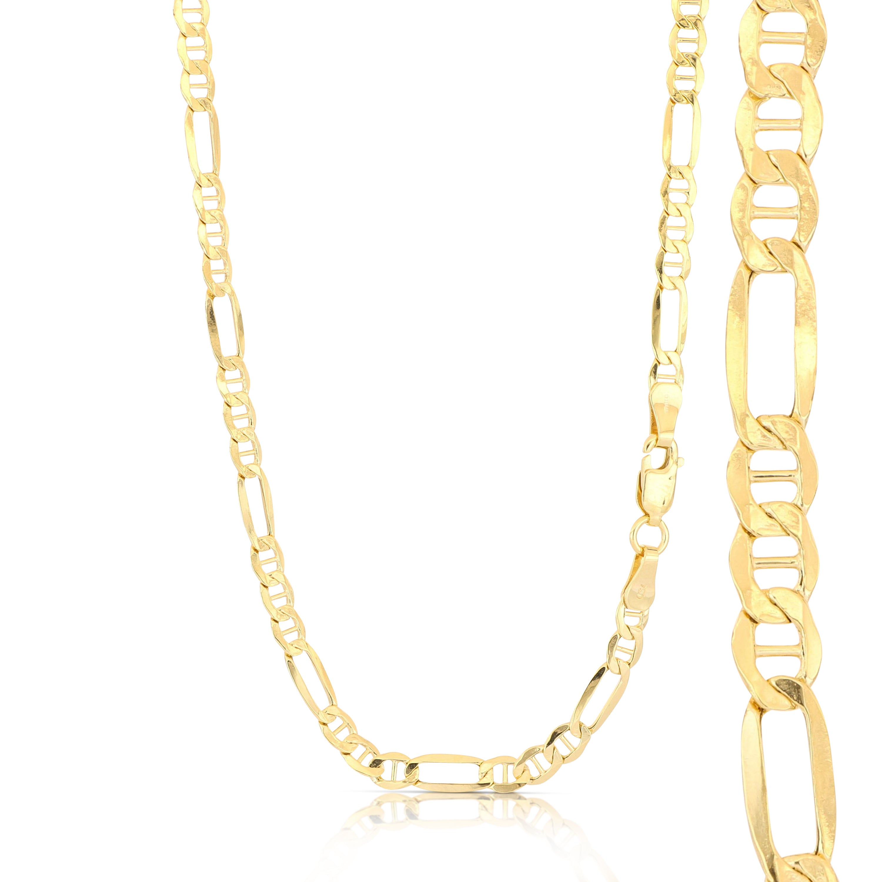 18K Italian Gold Alternating scroll bar chain, size1 – SKU 803321750206