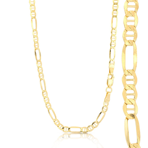 18K Italian Gold Alternating scroll bar chain, size1 – SKU 803321750206