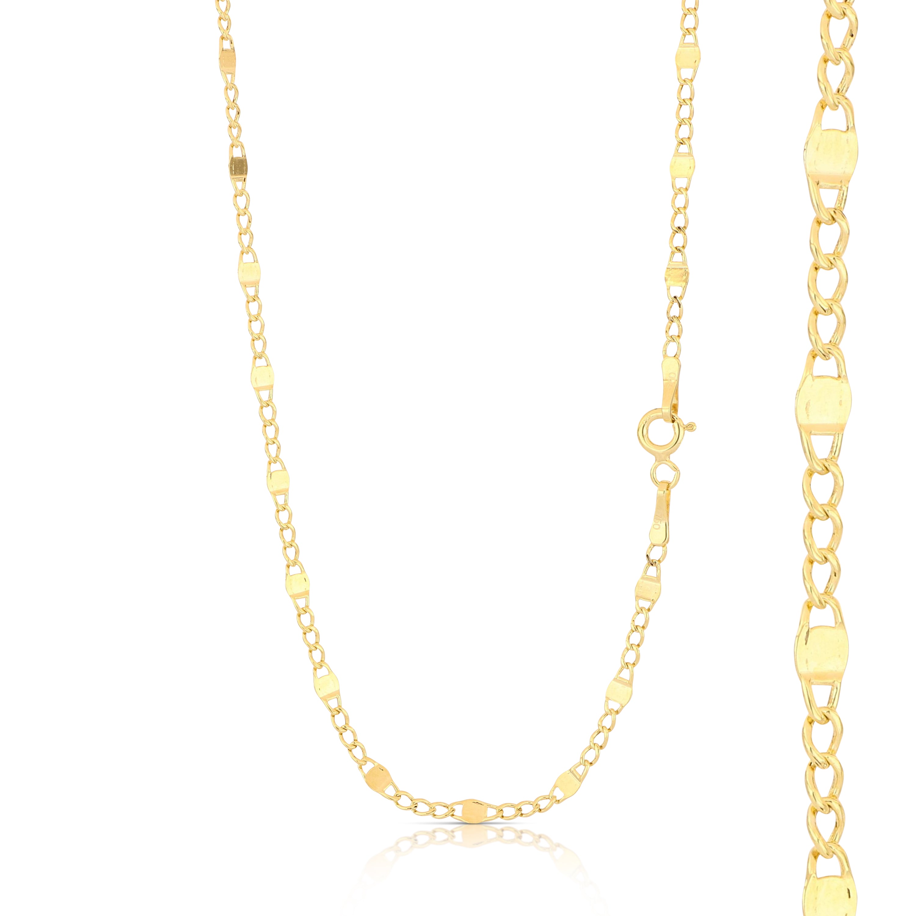 18K Italian Gold Hollow ingot chain, size1 – SKU 803321750208