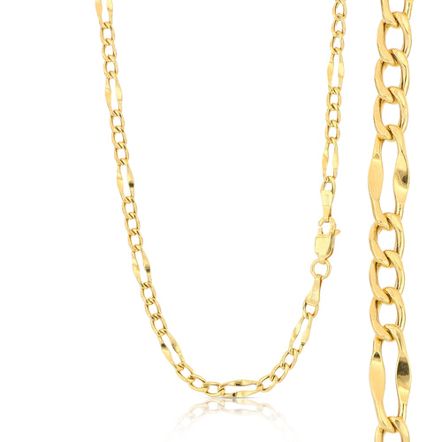 18K Italian Gold 3+1 chain necklace, size2 – SKU 803321750210