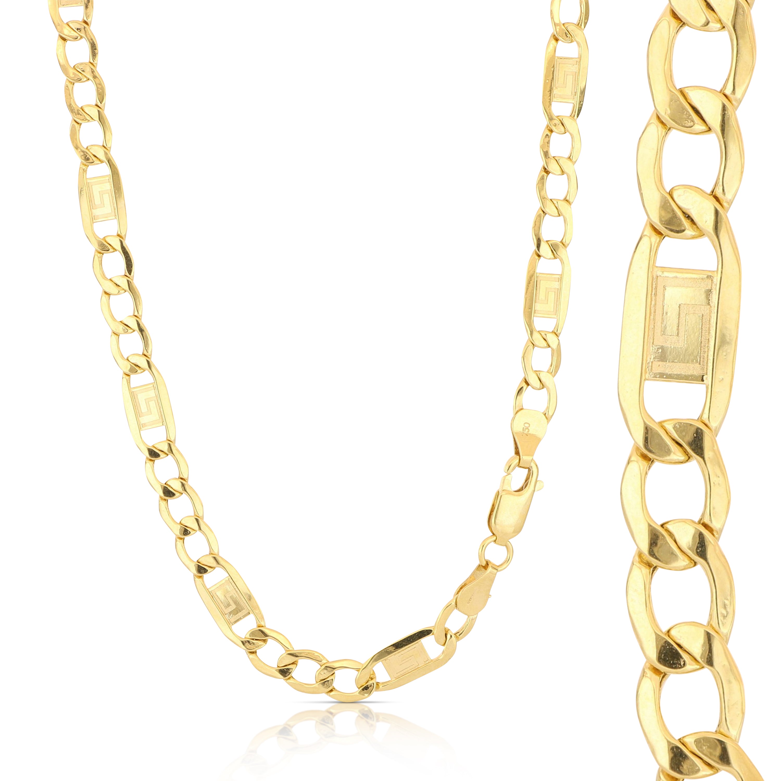 18K Italian Gold Ingot 3+1 cable chain, size3 – SKU 803321750220