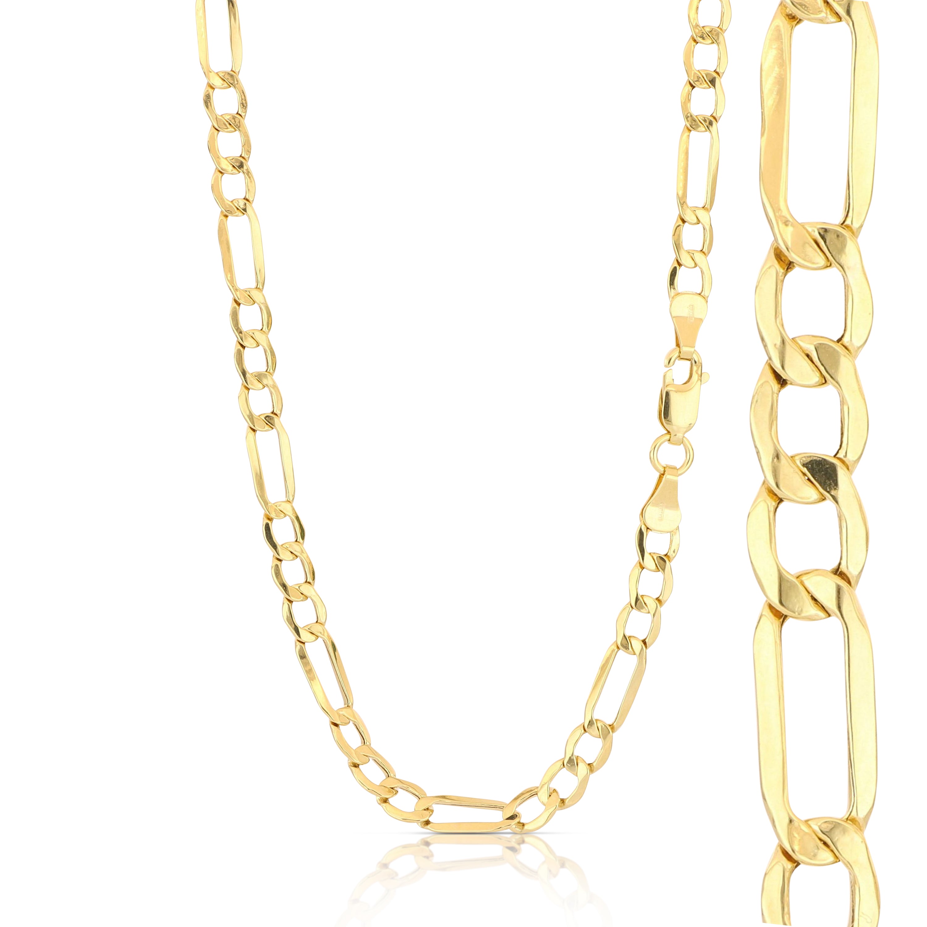 18K Italian Gold 3+1 chain necklace, size3 – SKU 803321750228