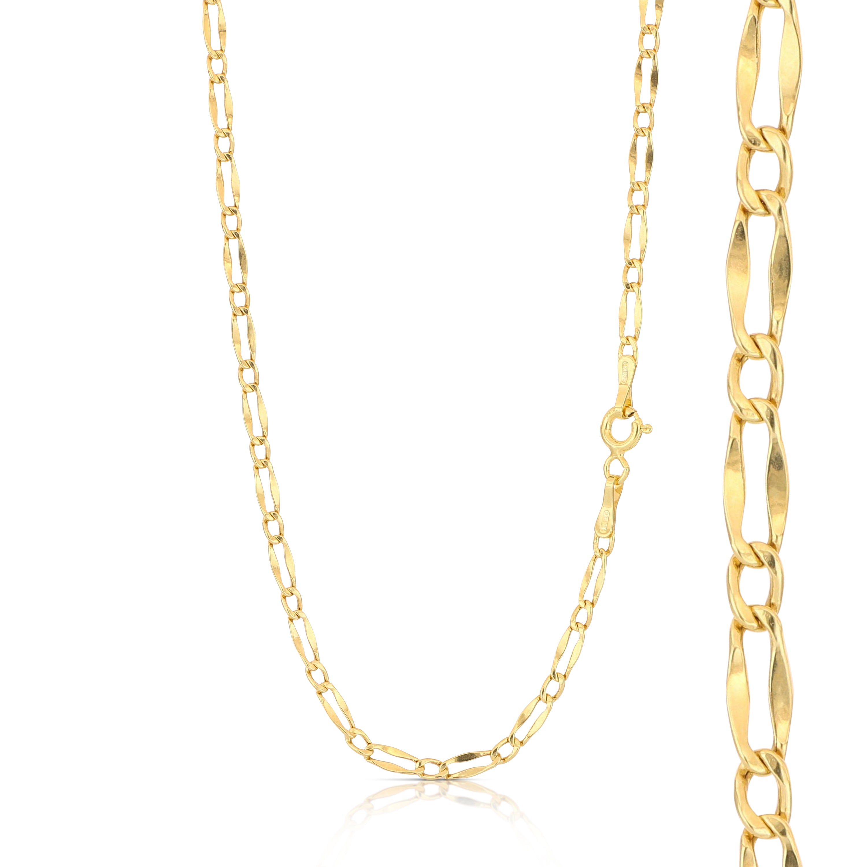 18K Italian Gold 1+1 chain necklace, size1 – SKU 803321750230