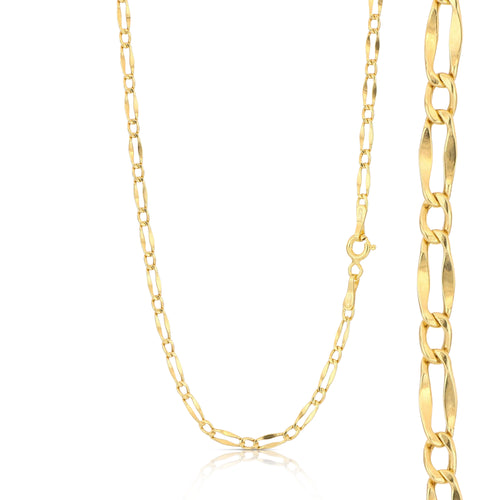 18K Italian Gold 1+1 chain necklace, size1 – SKU 803321750230