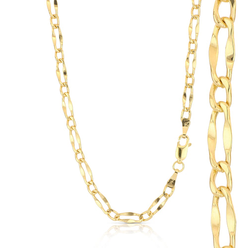 18K Italian Gold 1+1 chain necklace, size2 – SKU 803321750232
