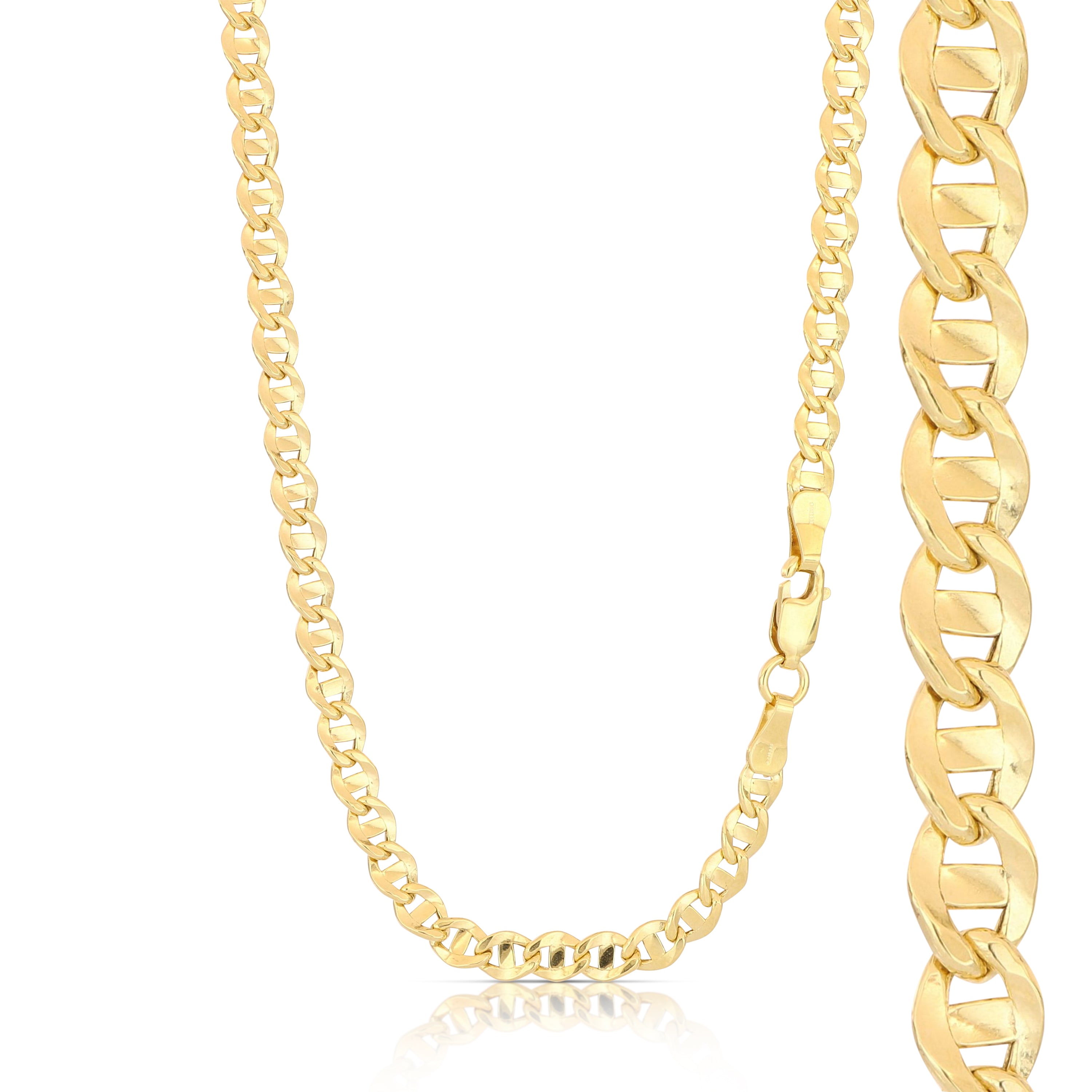 18K Italian Gold Hollow Scroll bar chain, size2 – SKU 803321750238