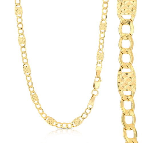 18K Italian Gold 3+1 chain necklace, size1 – SKU 803321750240