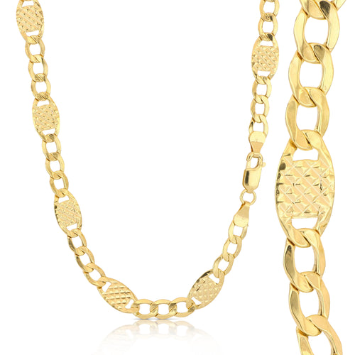 18K Italian Gold 3+1 chain necklace, size2 – SKU 803321750242