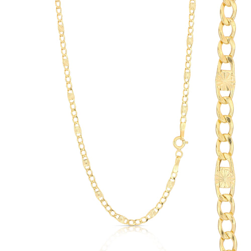 18K Italian Gold 3+1 chain necklace, size1 – SKU 803321750244