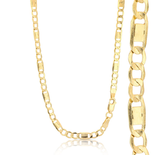 18K Italian Gold 3+1 ingot chain – SKU 803321750250