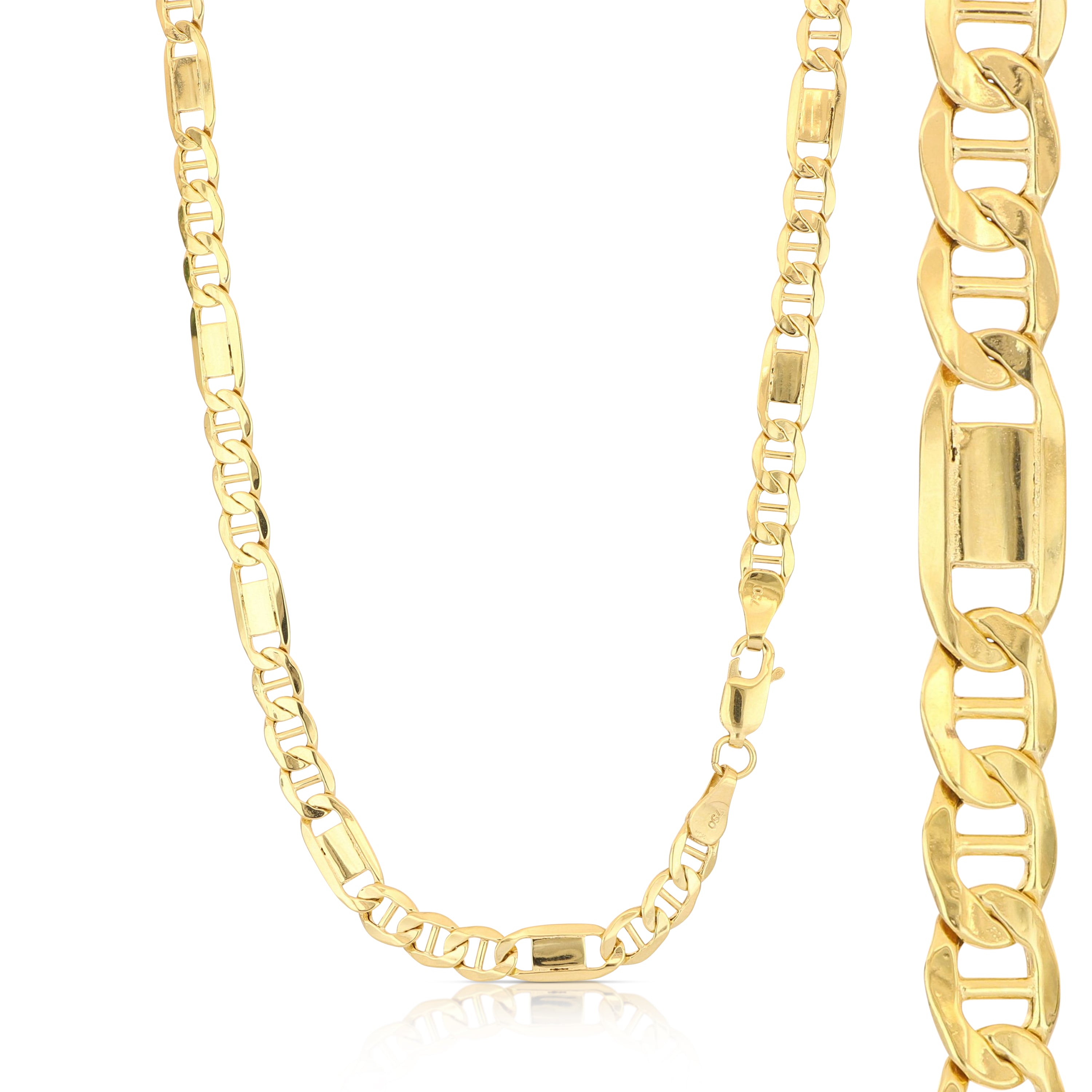 18K Italian Gold 3+1 aternating ingott chain – SKU 803321750252
