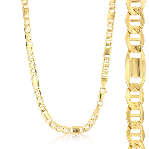 18K Italian Gold 3+1 aternating ingott chain – SKU 803321750252