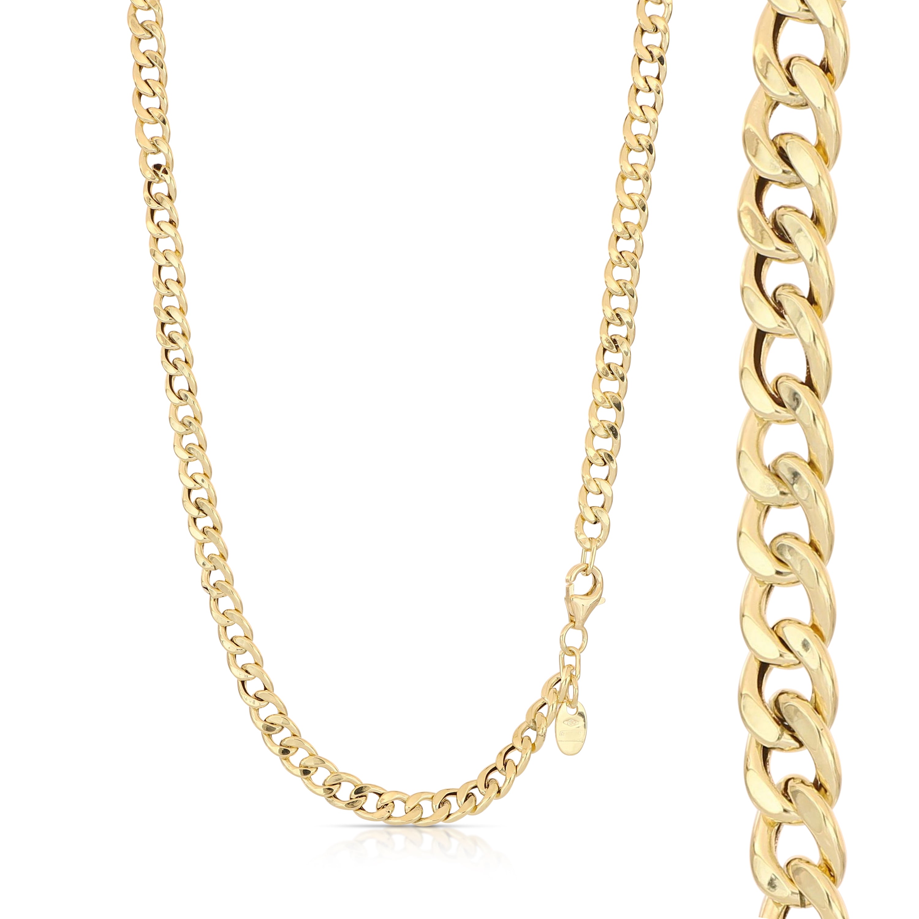 18K Italian Gold Hollow gourmette chain – SKU 803321750845