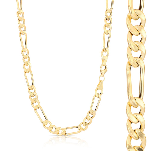 18K Italian Gold 3+1 hollow chain necklace, 2nd size – SKU 803321750934