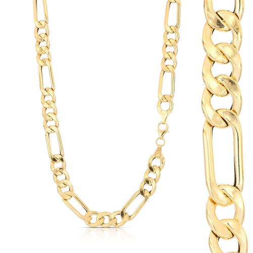 18K Italian Gold 3+1 hollow chain necklace, 4th size – SKU 803321750938