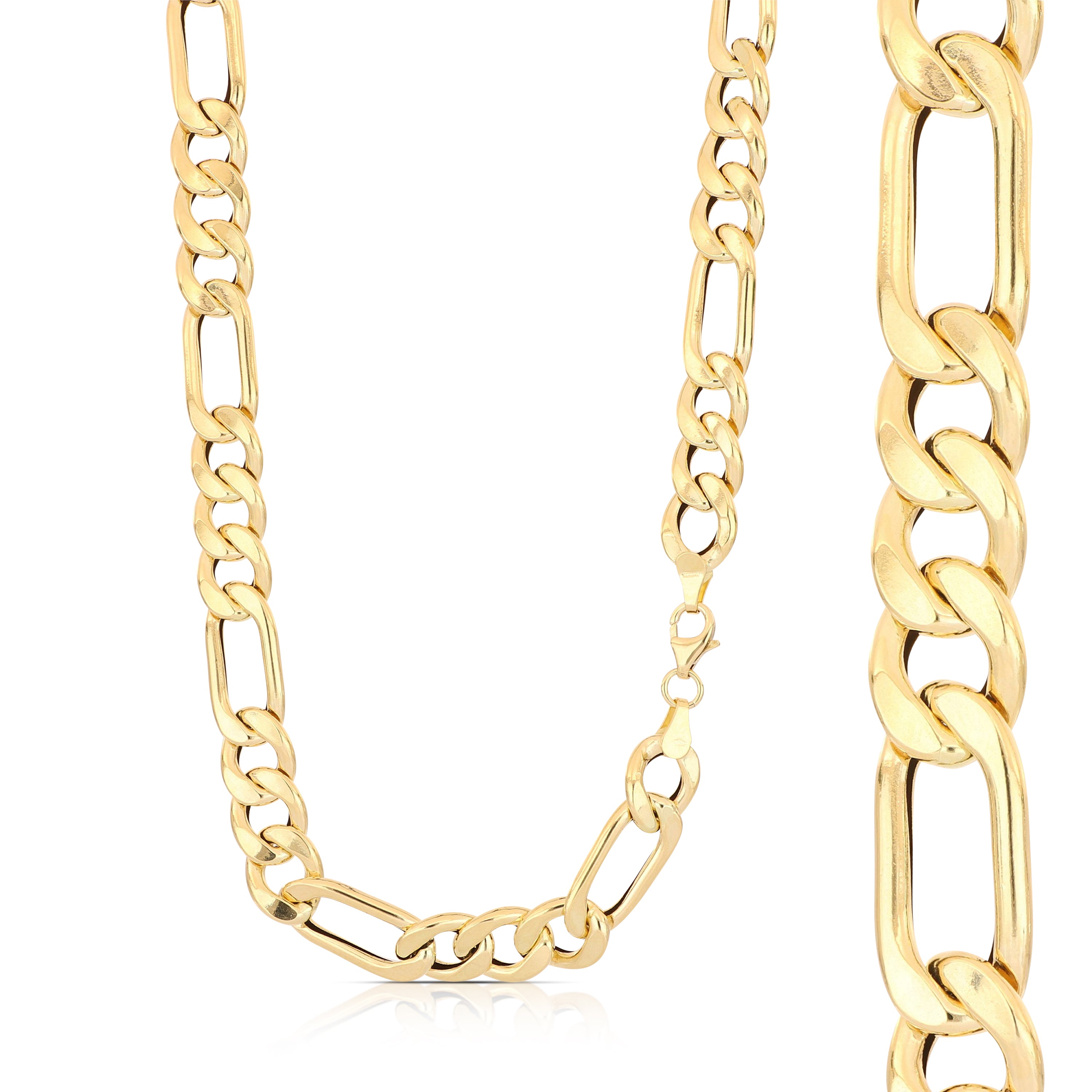 18K Italian Gold 3+1 hollow chain necklace, 5th size – SKU 803321750940