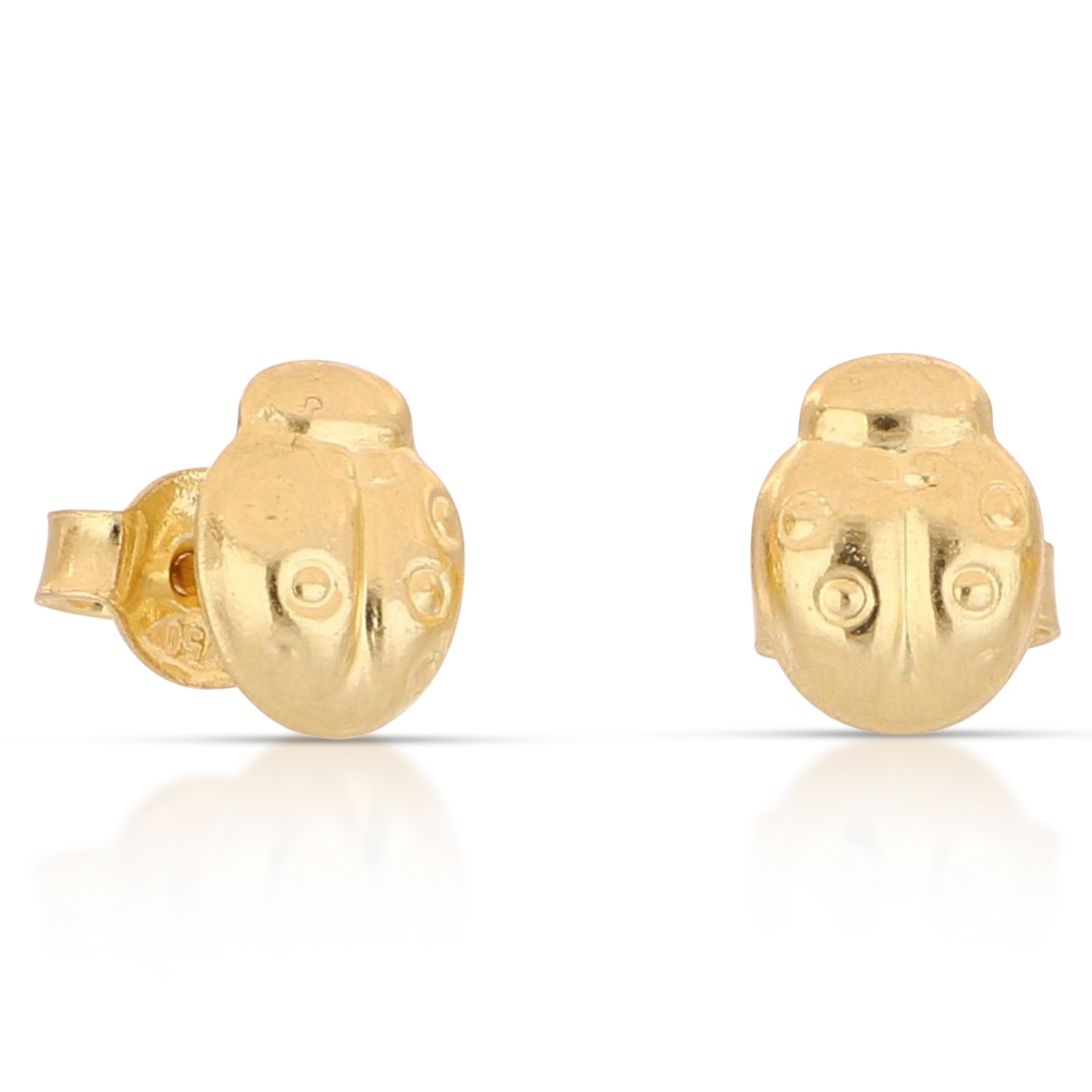 18K Italian Gold Hollow Ladybug earrings – SKU 803321751464