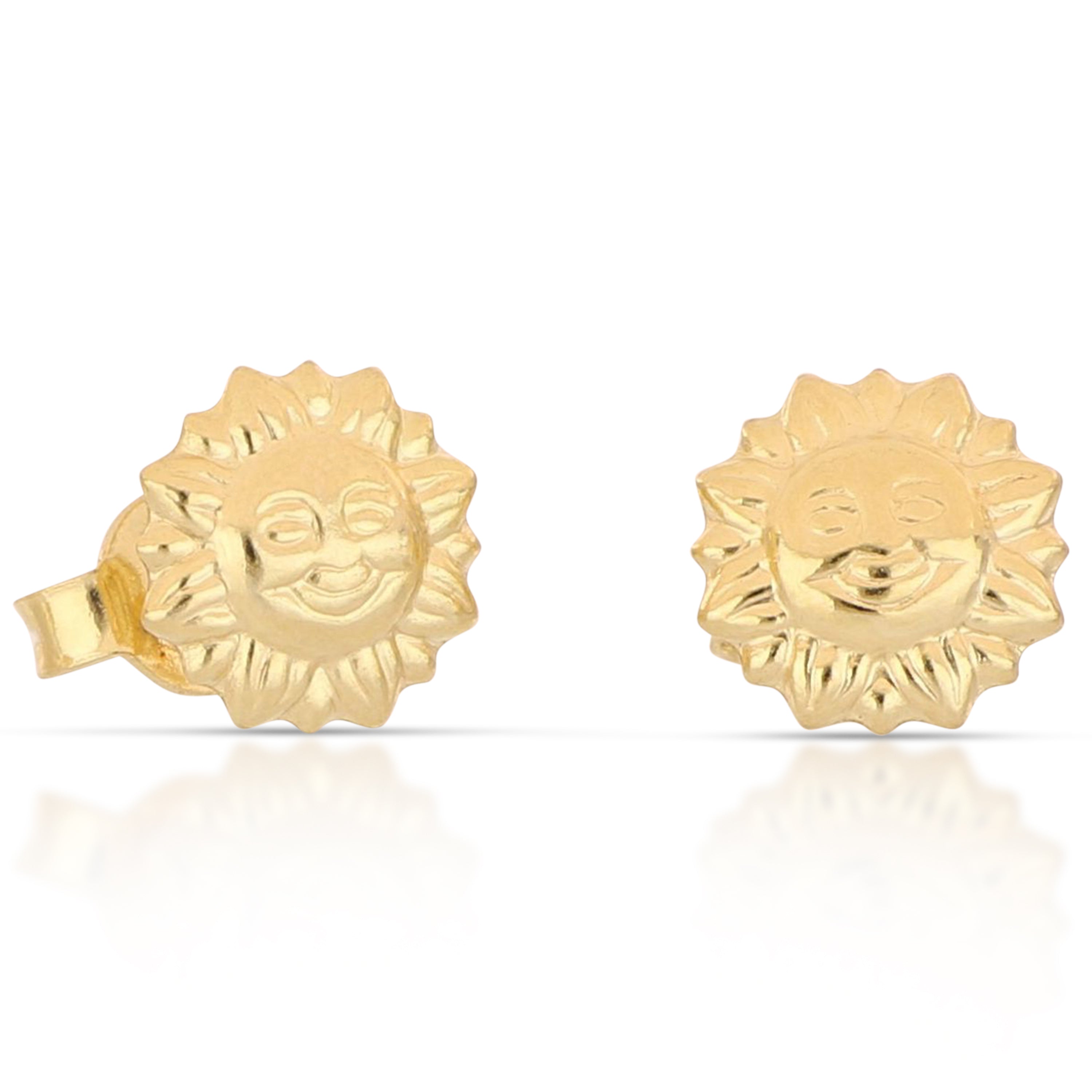 18K Italian Gold Yellow gold sun earrings – SKU 803321751468